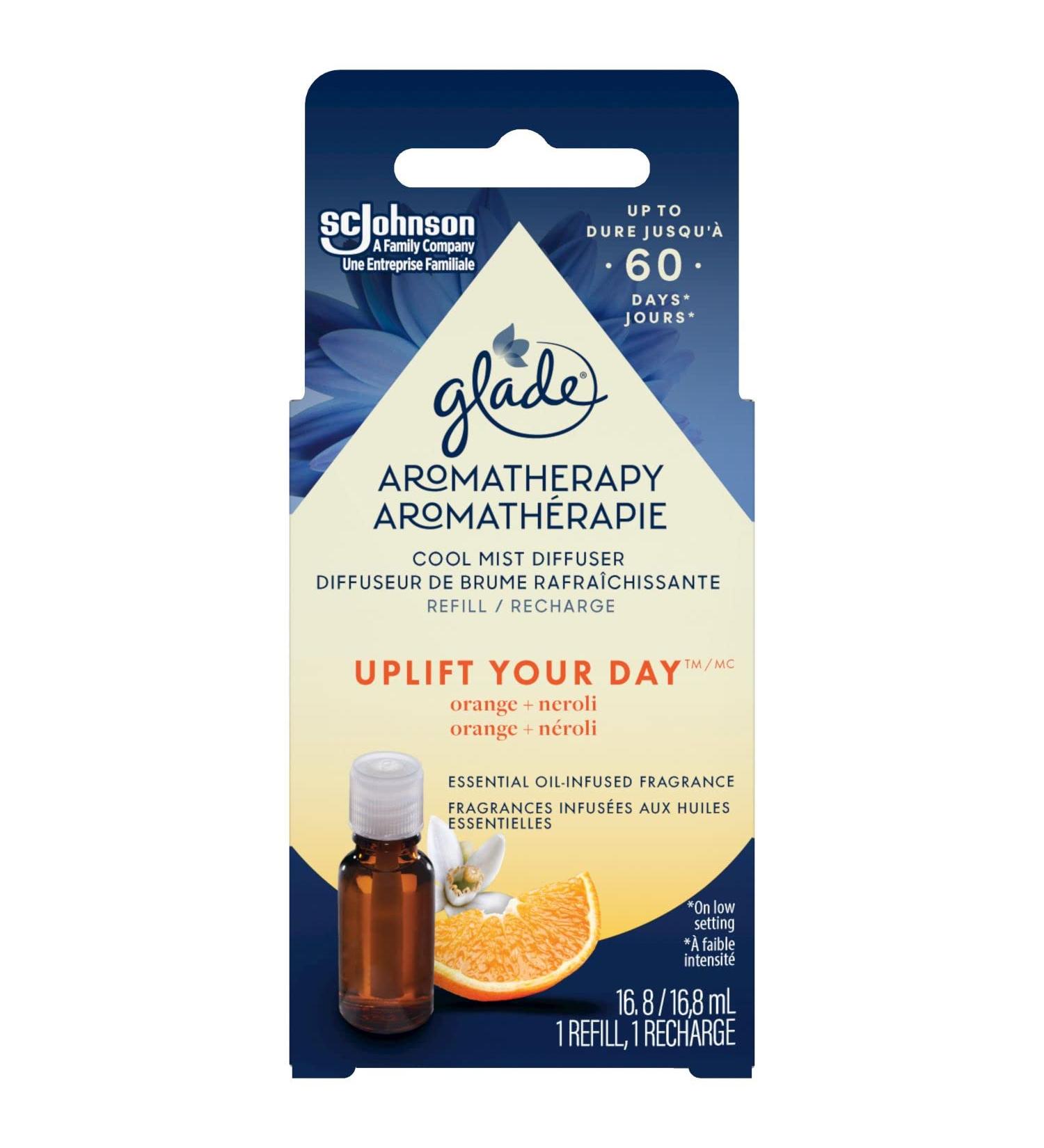 Glade Essential Oil Diffuser Refill Use with Cool Mist Aromatherapy Diffuser Air Freshener for Home Uplift Your Day Scent with Notes of Orange & Neroli 1 Count - Buy Online on GoSupps.com