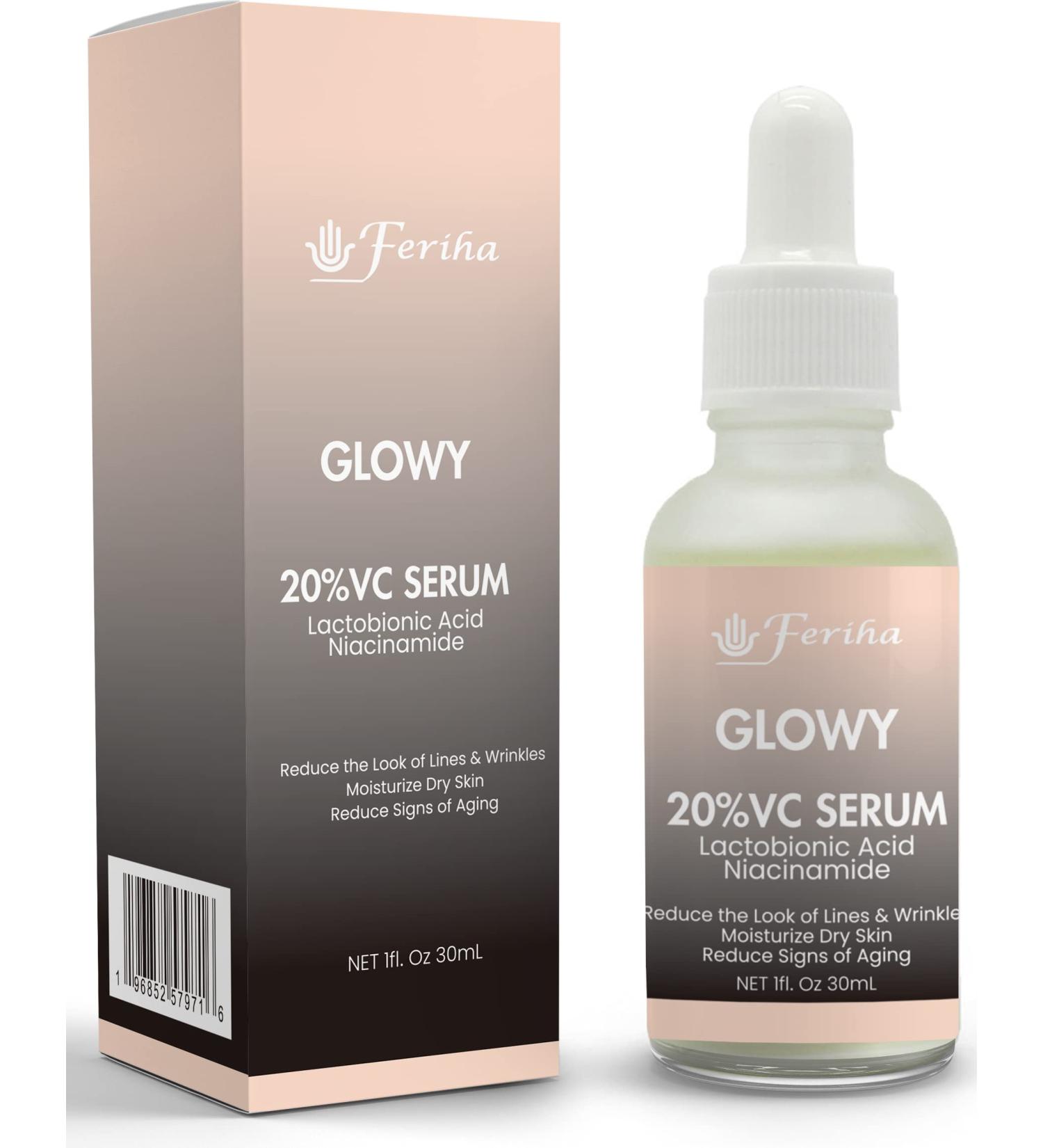 Glowy 20% Vitamin C Serum with Niacinamide & Hyaluronic Acid | Brighten & Hydrate Skin - International Shipping - Buy Online on GoSupps.com