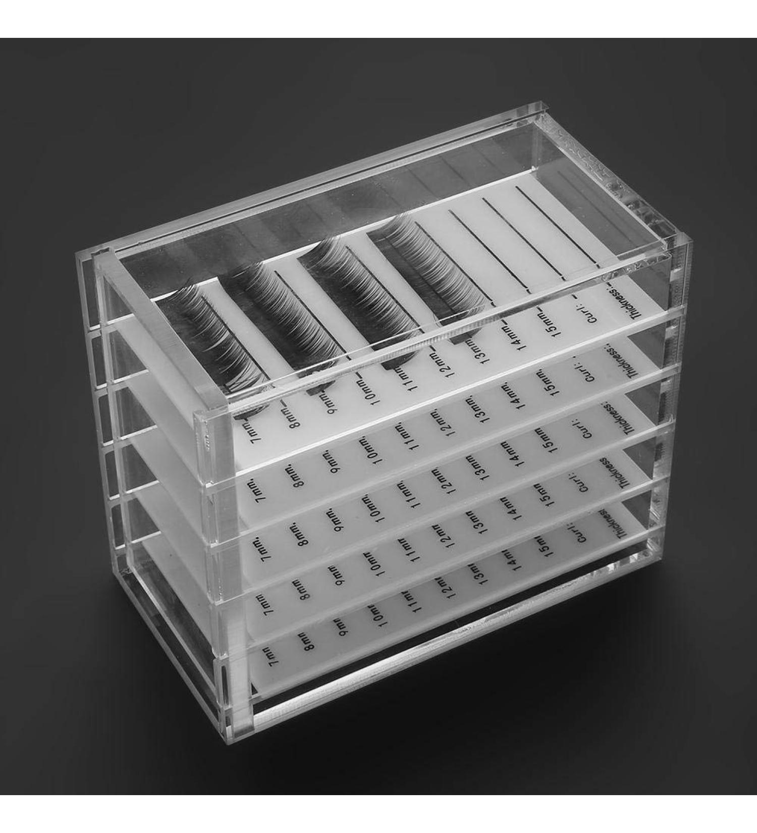 Premium Eyelashes Palette with Scale | 5-Layer Plastic Storage Box for Eyelash Extensions | Perfect for Oversized Lashes (7-15mm) - Buy Online on GoSupps.com