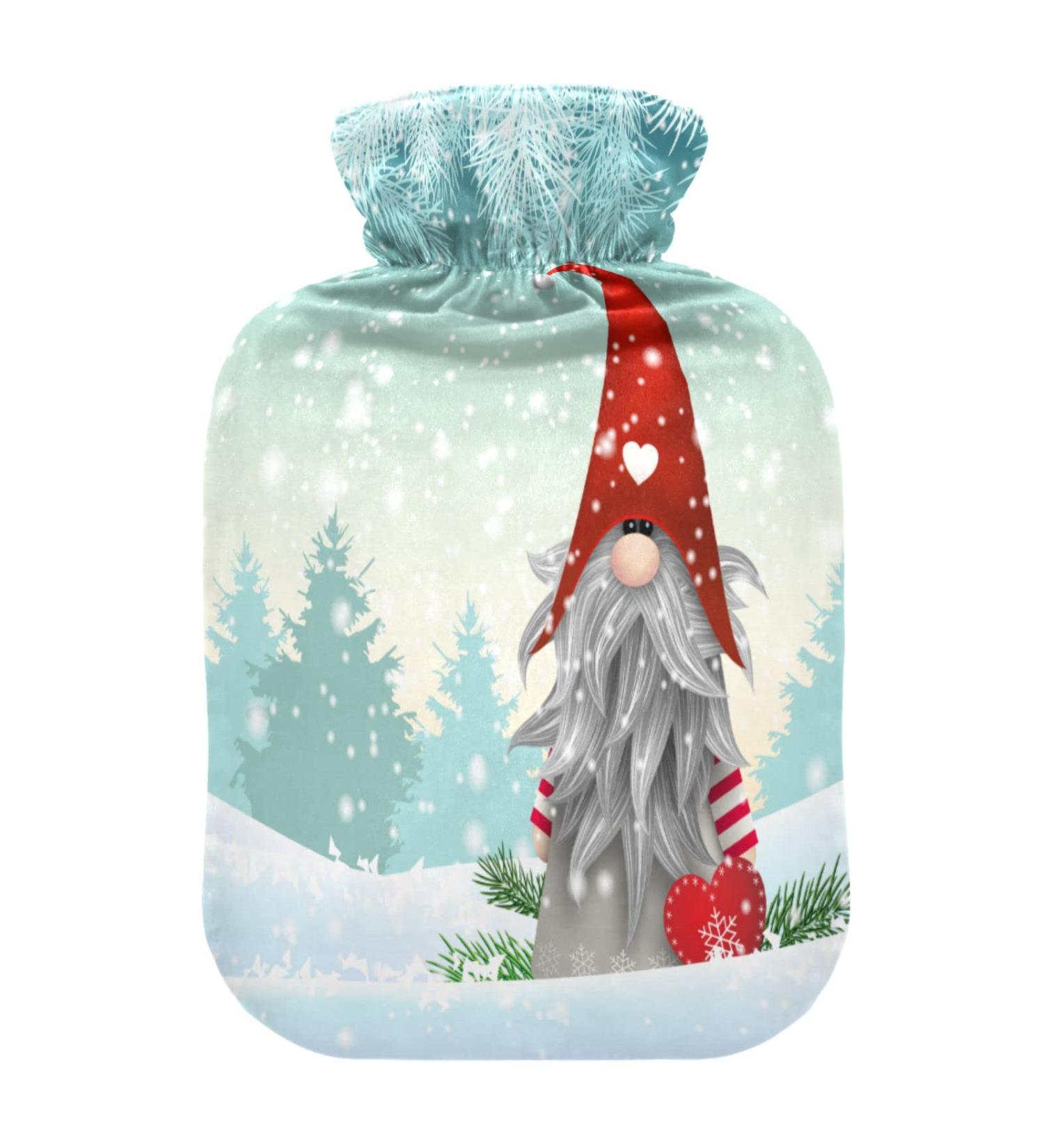 Merry Christmas Dwarf Snowman Heat Bottle - 1L Hot Water Bag for Pain Relief & Cozy Comfort | Perfect Gift for Women & Girls - Buy Online on GoSupps.com
