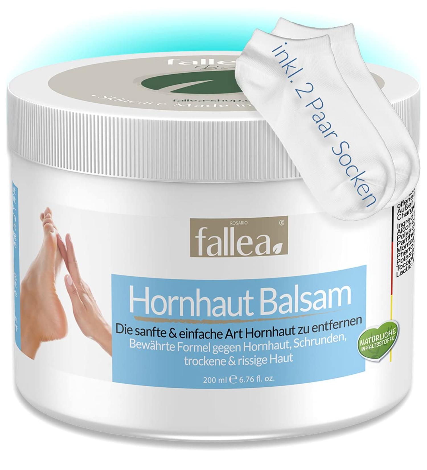 Fallea Cornea Balm 200ml | Overnight Treatment for Cracked Dry Skin | 10% Urea Jojoba Oil Tea Tree Oil & Arnica | Includes 2 Pairs of Socks 36-40 | International Shipping - Buy Online on GoSupps.com