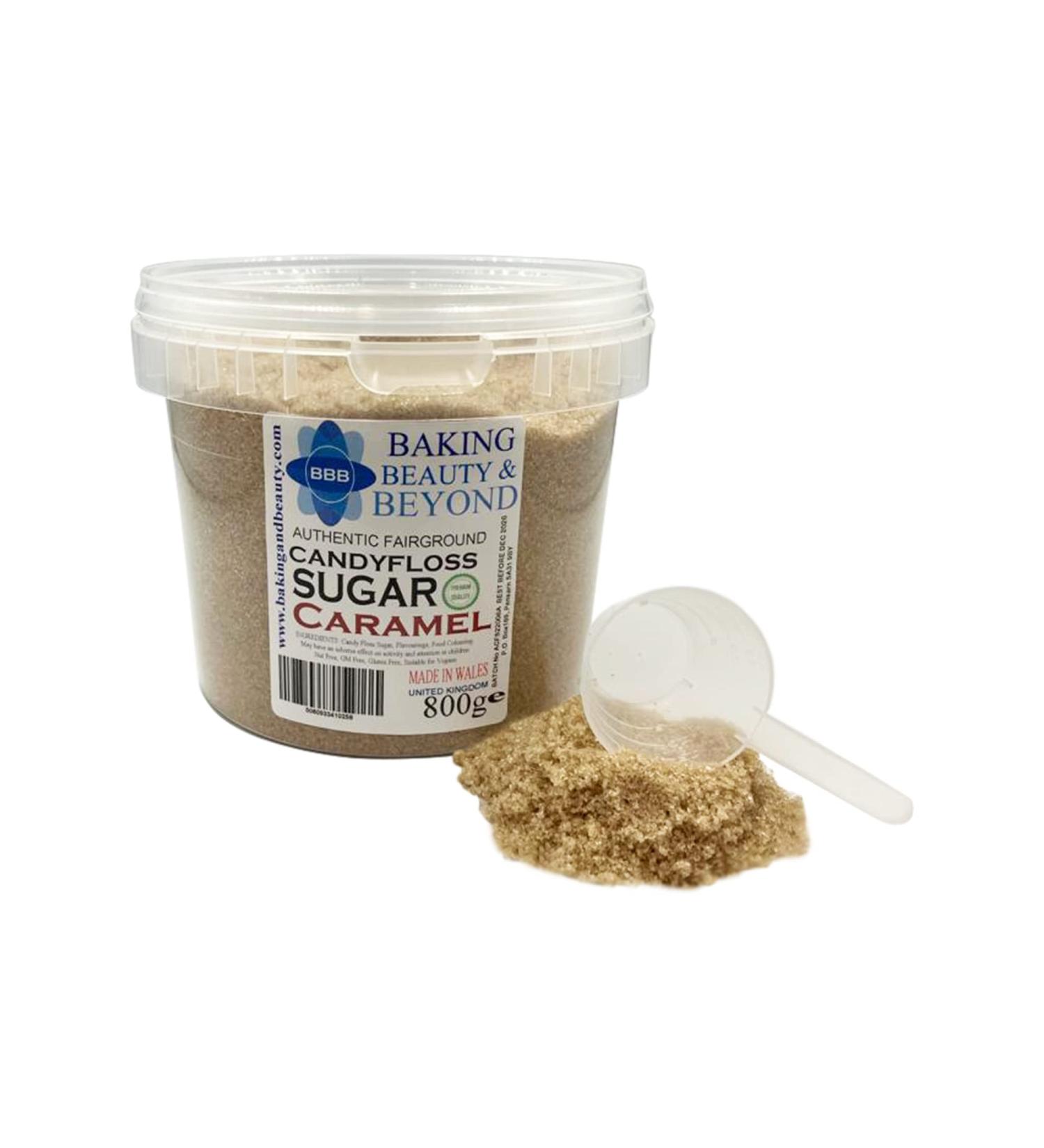 Baking Beauty and Beyond Premium Floss Sugar for Cotton Candy - Cotton Candy Flossing Sugar with Natural Ingredients Perfect for Every Occasion Bulk Floss Sugar 800g - Caramel Flavour - Buy Online on GoSupps.com