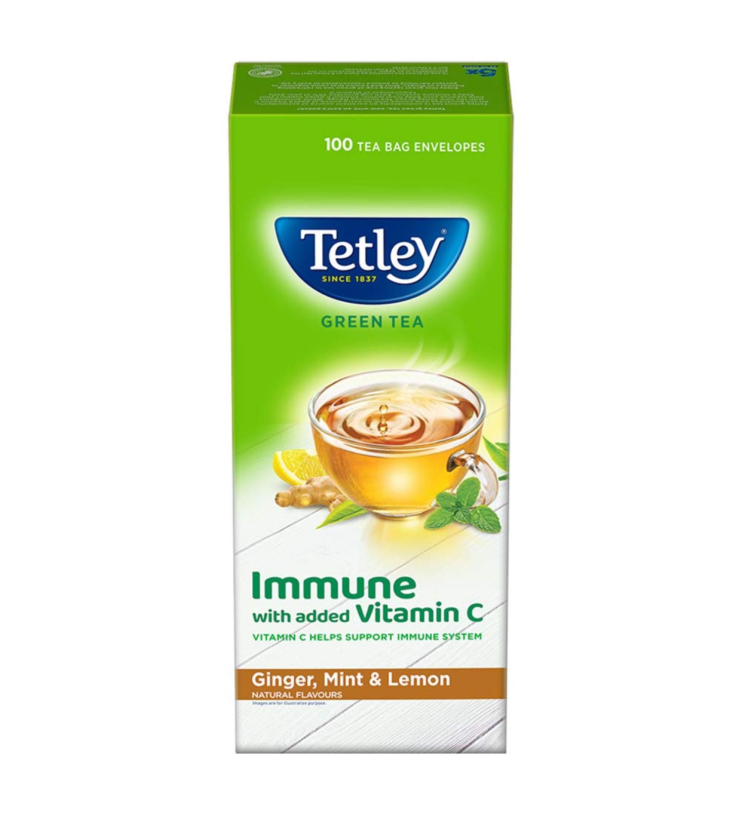  Tetley Tetley Green Tea Ginger Mint and Lemon 100 Tea Bags - Buy Online on GoSupps.com