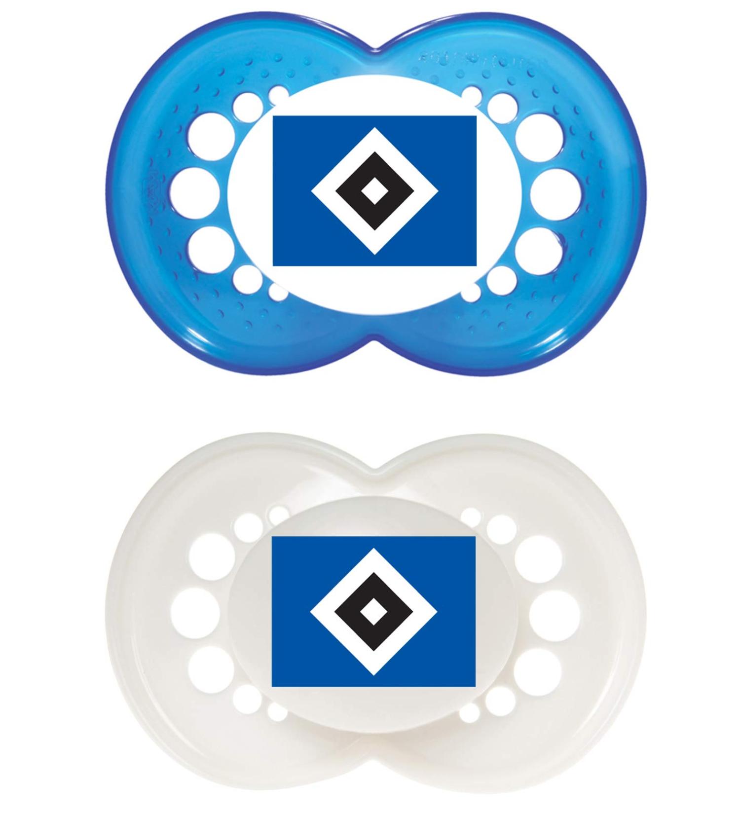 MAM Football Pacifiers Set of 2 - HSV Fan Design Tooth-Friendly Silicone for Babies 6-16 Months - Buy Online on GoSupps.com