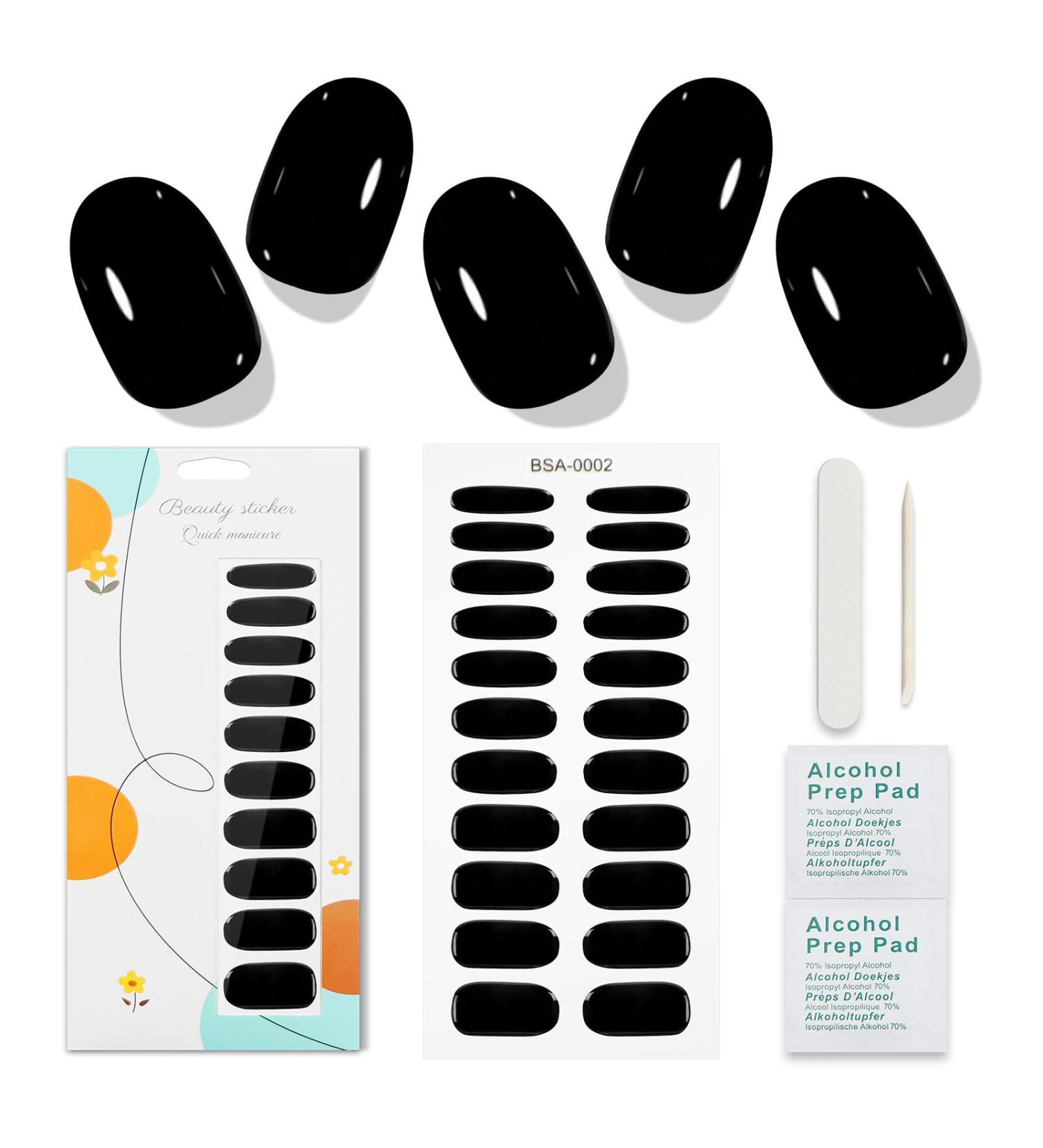 JMEOWIO Nail Foil - Black Gel Self-Adhesive Nail Stickers | Nail Design Accessories for Stunning Manicures - Buy Online on GoSupps.com