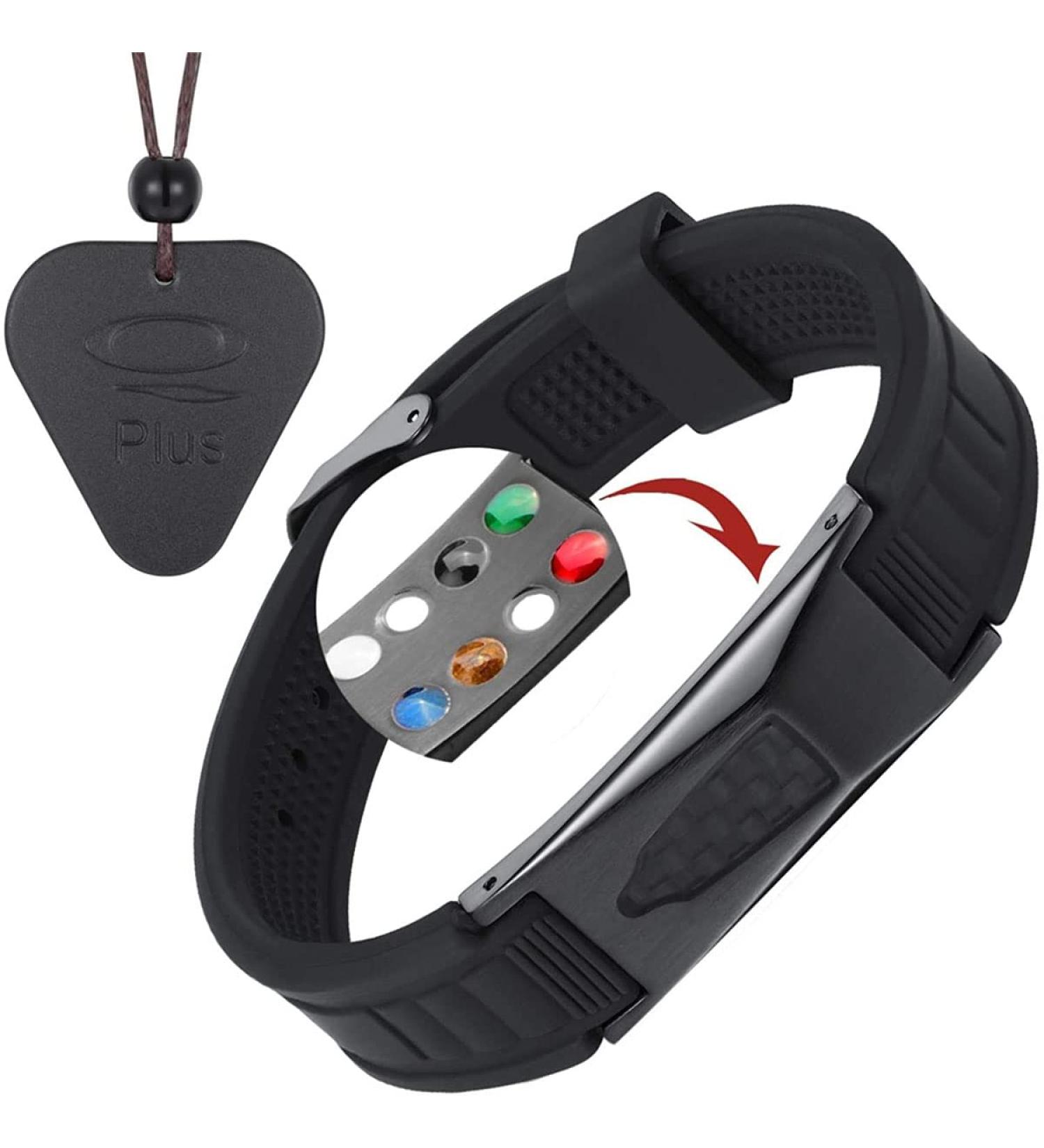 EMF Harmonizer Bracelet 7 in 1 Negative Ion Power Bio Bracelet Health Pain Relief Magnet Health Engery Bracelet Gift Tourmaline pendant - Buy Online on GoSupps.com