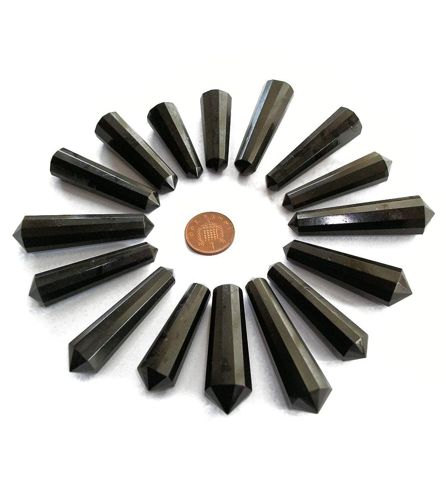 1 x 12 Cut DT Crystal Vogel Wand Point 40-60mm (Black Tourmaline)