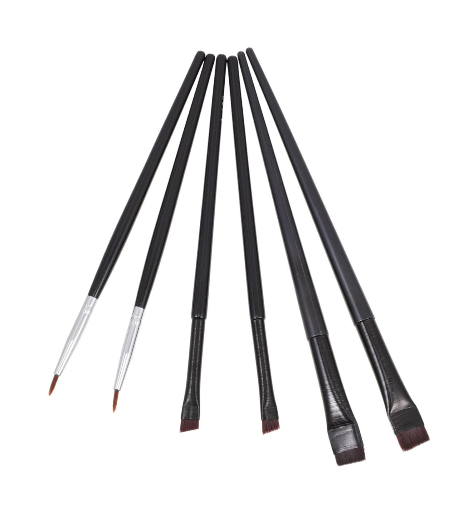 VINTORKY 6pcs Eyeliner Makeup Brush Cosmetic Brush Professional Makeup Brushes Rayon Wooden Handle Black - Buy Online on GoSupps.com