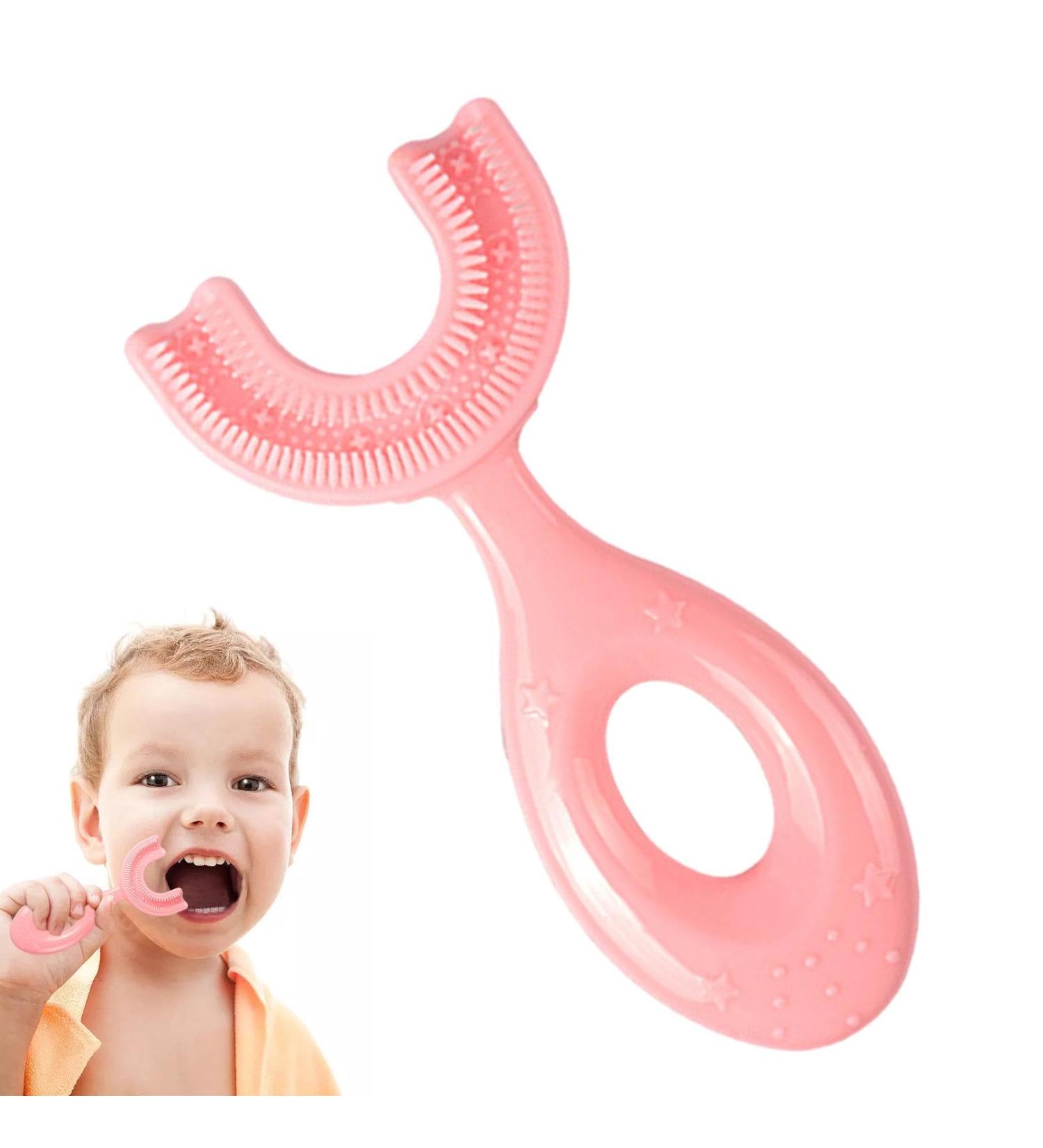 Soft Bristle U-Shaped Silicone Toothbrush for Children - 360-Degree Food-Safe Cleaning for Ages 6-12 - Buy Online on GoSupps.com