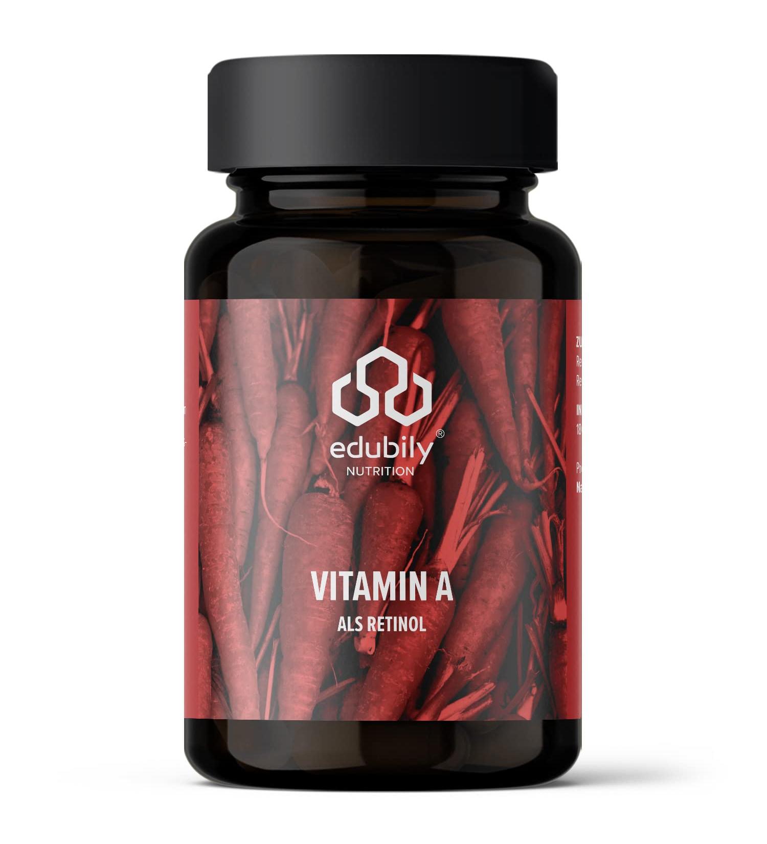 Edubily Nutrition Vitamin A Capsules - Retinol 400 I.E. per Capsule Vegan - 180 Count for Daily Wellness - Buy Online on GoSupps.com