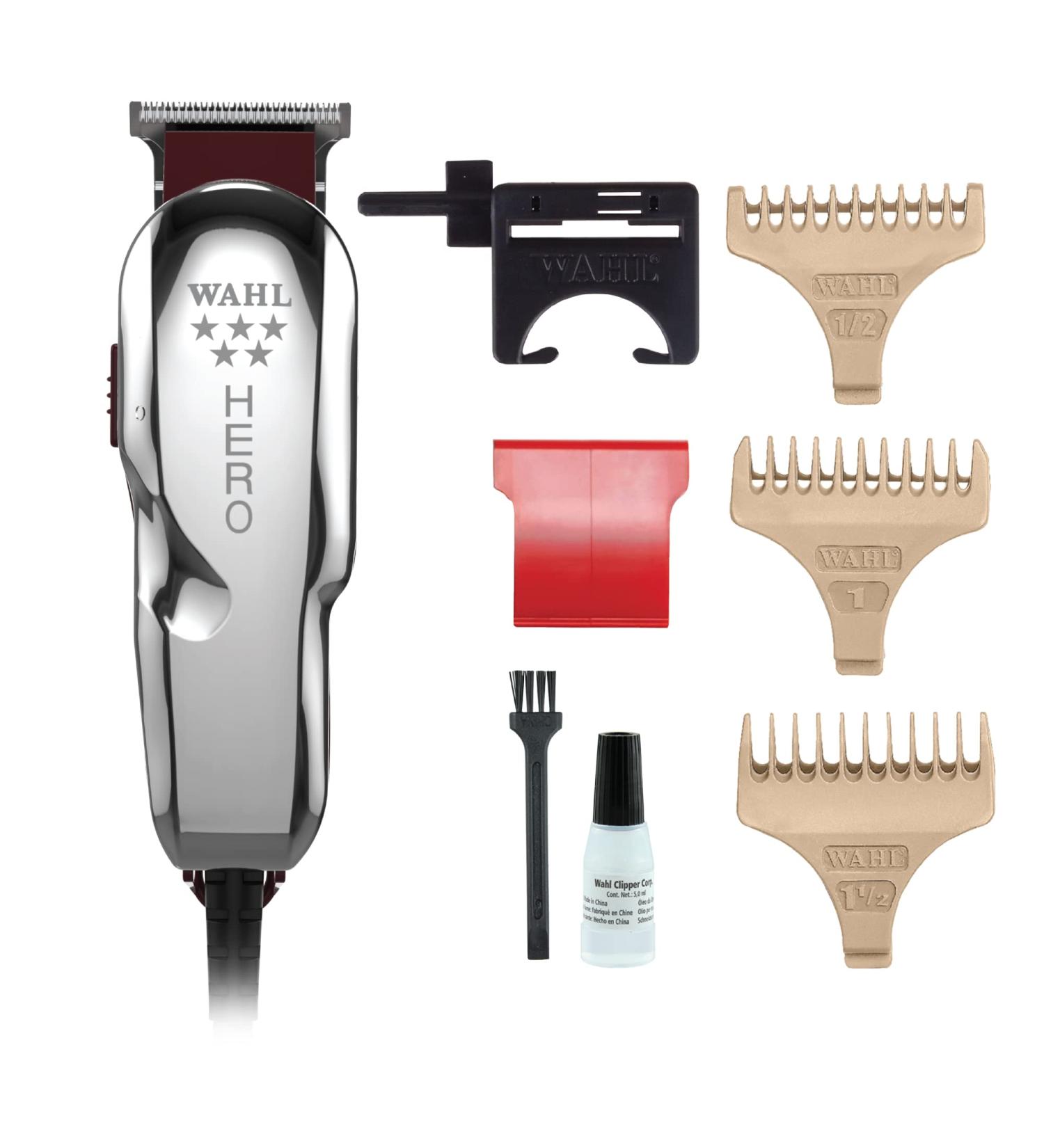 Wahl Hero Trimmer Professional Hair Trimmers Close Trimming Detailing and Outlining Lightweight Corded Snap On/Off Blades Super Lightweight Barbers Supplies - Buy Online on GoSupps.com