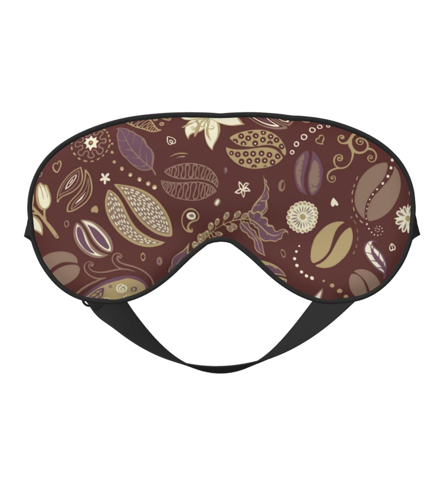 Coffee and Flowers Print Sleep Eye Mask | Soft Blindfold for Night Sleeping & Travel - Elastic Strap Headband - Buy Online on GoSupps.com