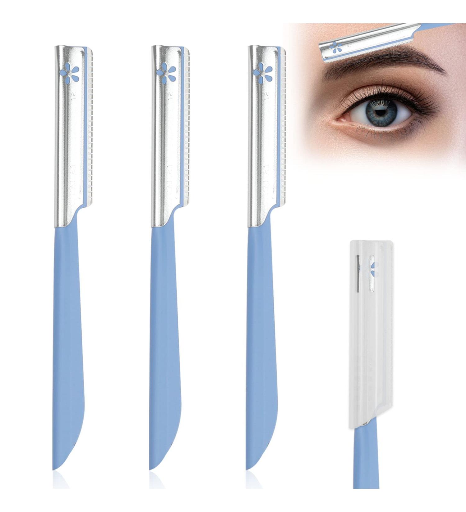 Beard Mustache Straight Razor & Eyebrow Trimmer Kit - Stainless Steel Blade for Men's Grooming - Travel-Friendly Disposable Razors - Buy Online on GoSupps.com