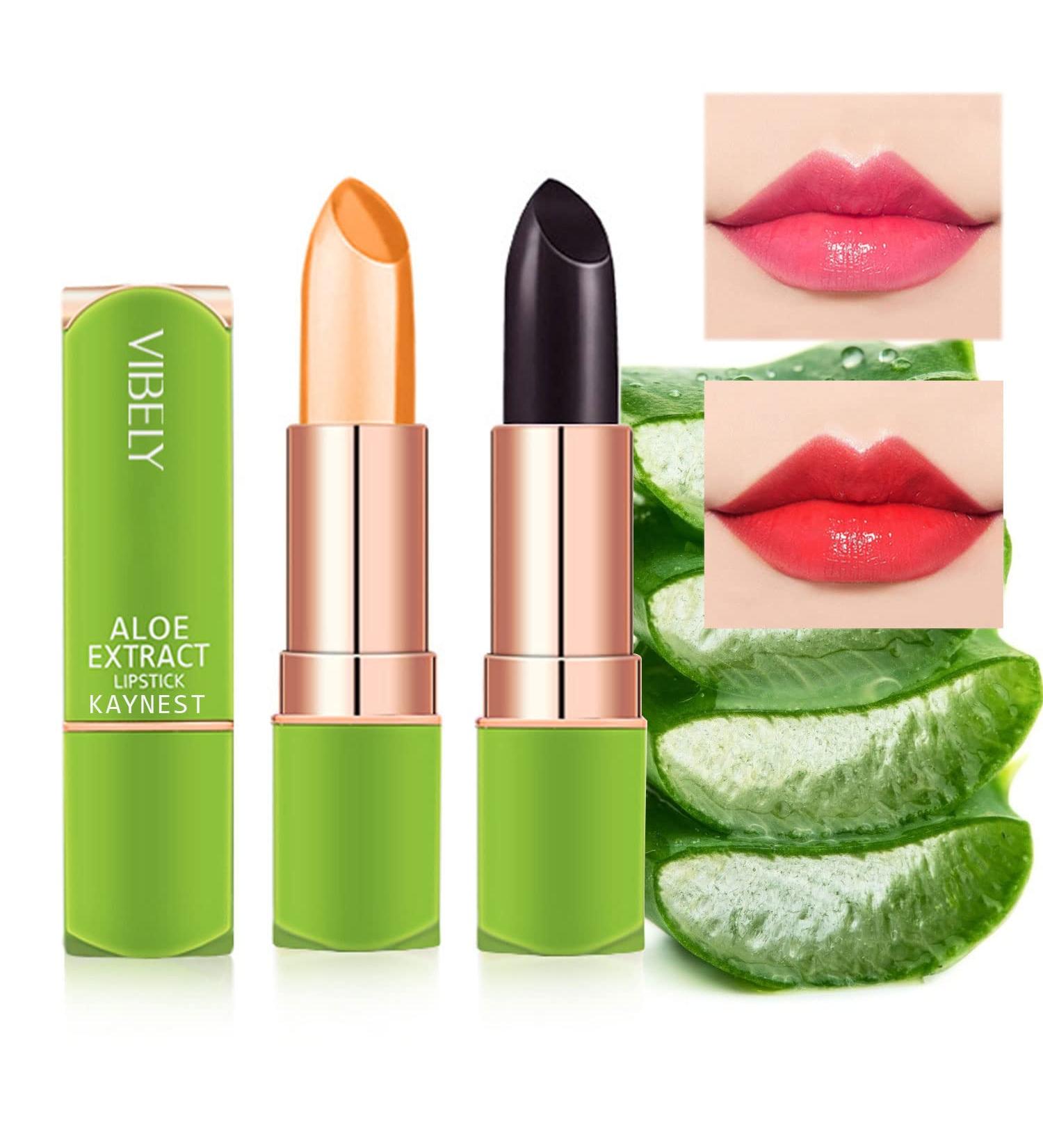 Kaynest Aloe Vera Lipstick Set-C - 2 Pack Moisturizing Lip Balm for Long Lasting Color Change - Buy Online on GoSupps.com