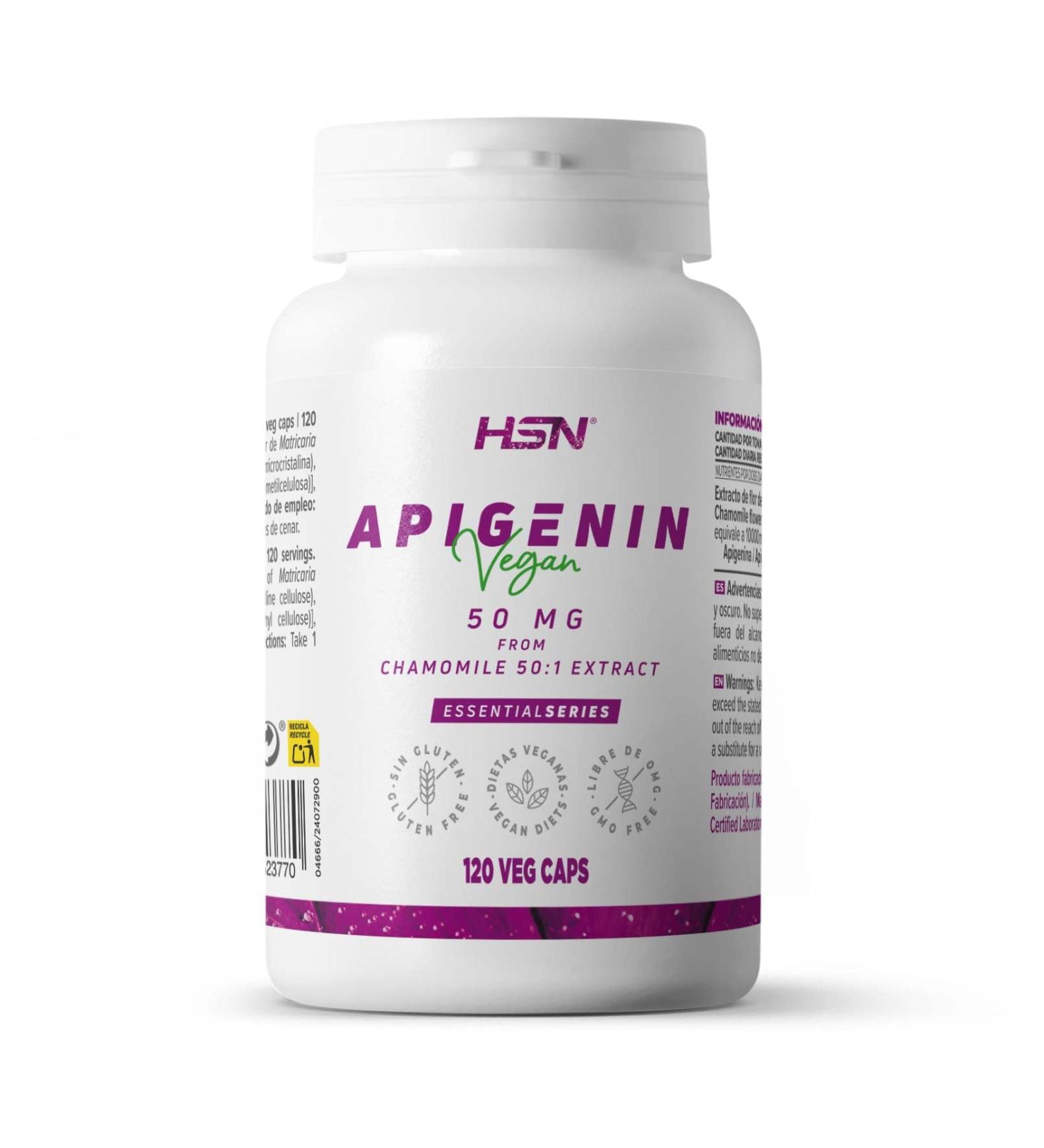  HSN HSN Apigenina 50 mg (10 000 mg Chamomile Flower) | 120 Vegetable Capsules | Matricaria Chamomilla Extract 50x More Concentrat - Buy Online on GoSupps.com
