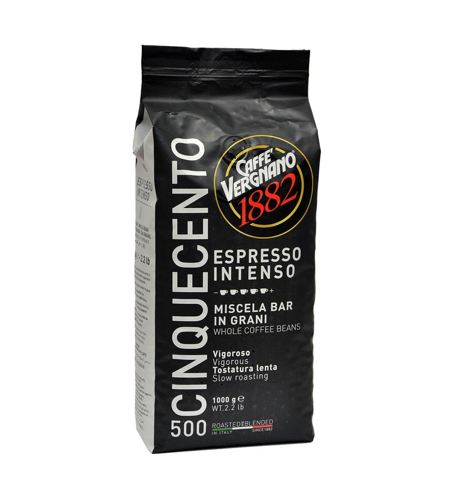 Caff Vergnano 1882 Espresso Intenso 500 Cinquecento - Whole Coffee Beans 1kg