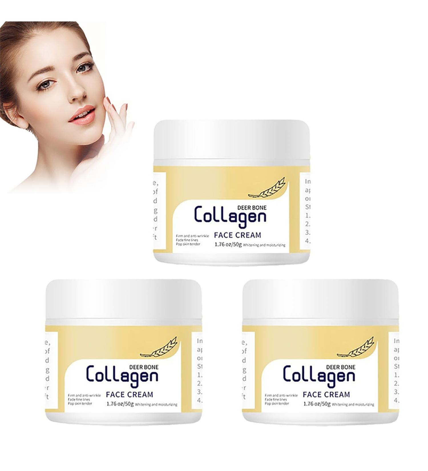 Podanri Deer Bone Collagen Cream Deer Bone Collagen Face Cream Wrinkle Removal Face Cream Anti Aging Face Cream for Women and Men (3pcs) - Buy Online on GoSupps.com