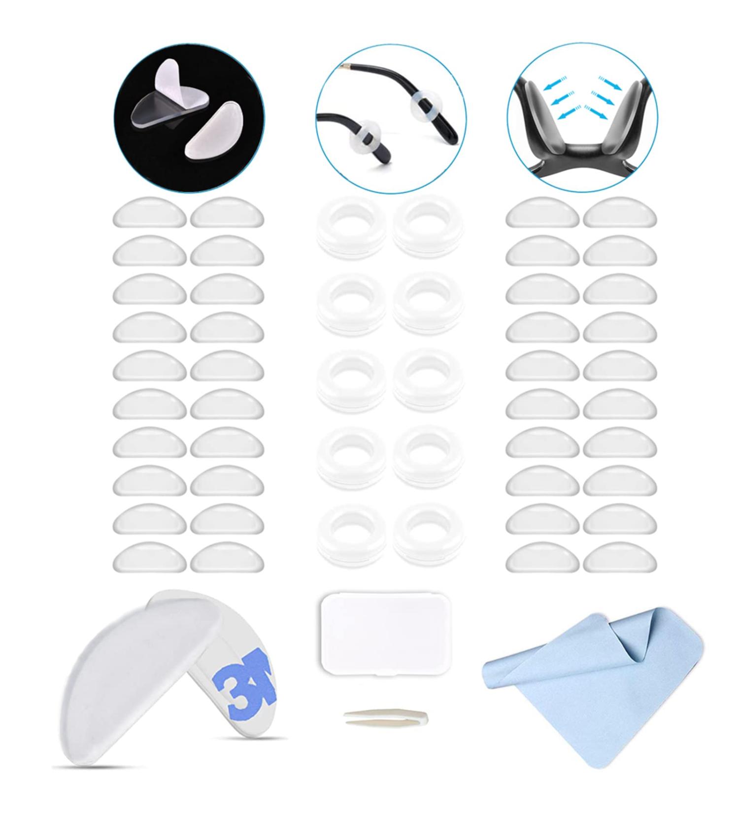 25 Pairs of Soft Self-Adhesive Non-Slip Silicone Glasses Pads - Ideal for Sunglasses & Presbyopic Glasses - Buy Online on GoSupps.com