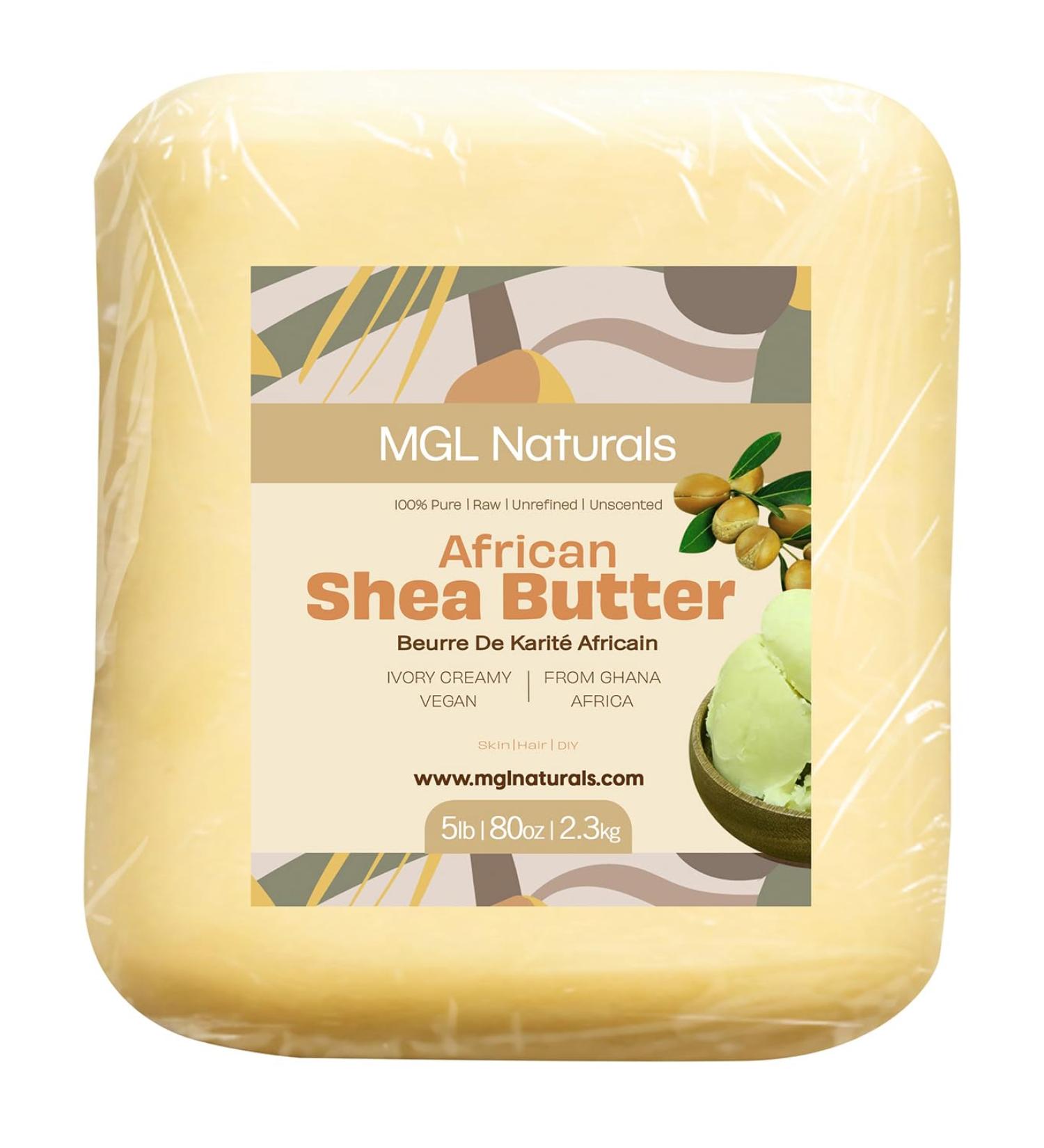 MGL Naturals Raw African Shea Butter Ivory 5 lb 100% Pure and Unrefined. Nourish and moisturize skin and hair. Use alone or DIY recipes. From Ghana West Africa. (5 lb) - Buy Online on GoSupps.com