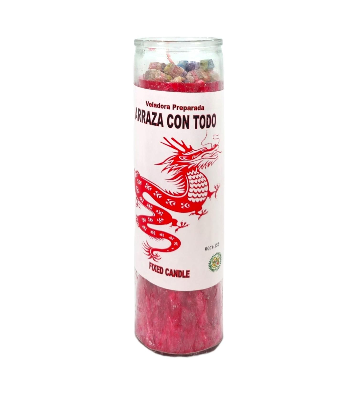 Destroy Everything Dragon-Palm Wax Candle | Red Spiritual Intention Spell Candle - Vela CASA ESOTERICA PERFUMADA - Buy Online on GoSupps.com