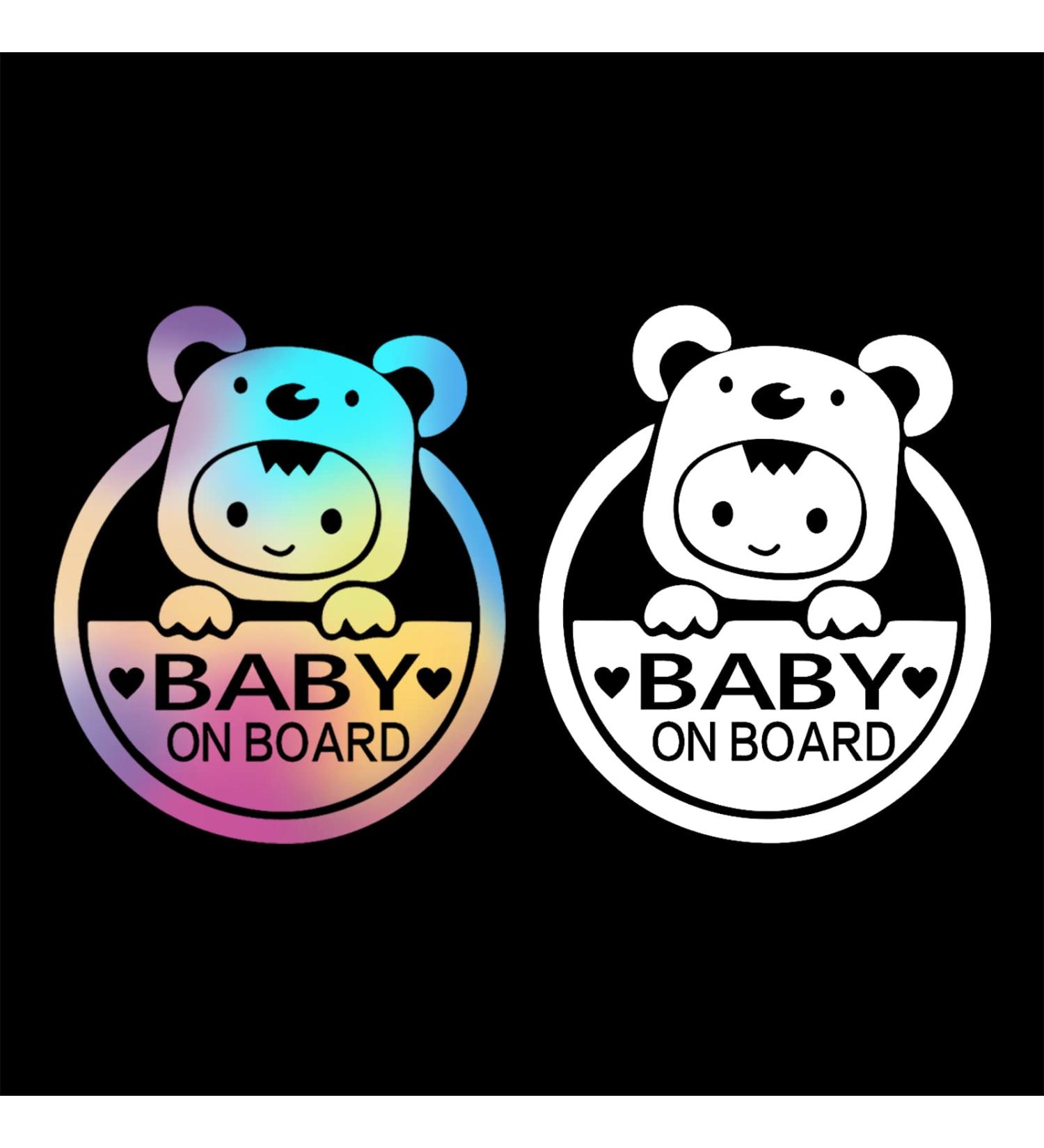 Baby on Board Stickers - Cute Removable Car Safety Stickers (2PCs) - International Shipping Available - Buy Online on GoSupps.com