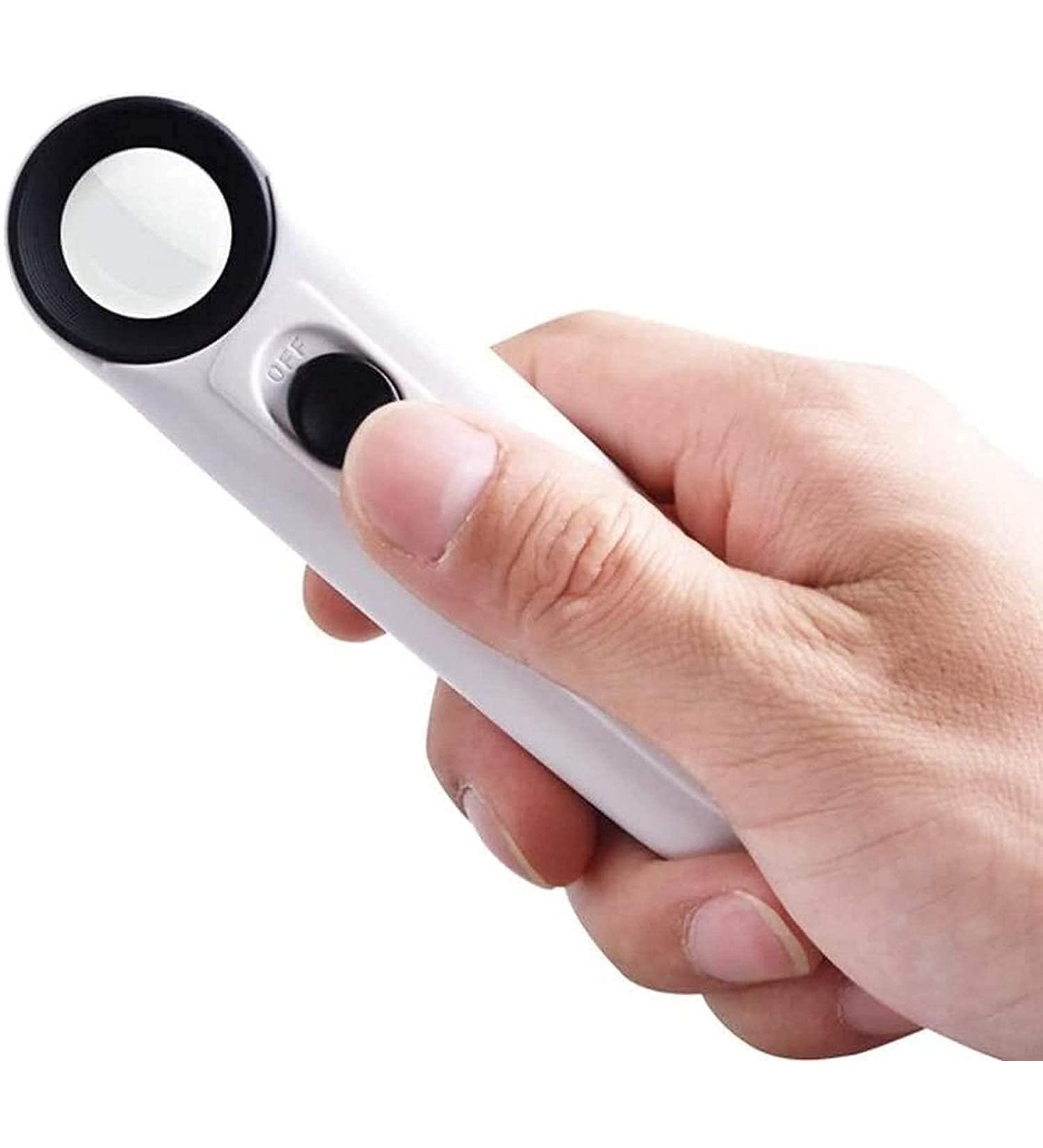Magnifying Glass Hand Held Magnifying Glass 40X Magnifier Glass Illuminated Magnifier Jewelry Loupe with 2 LED Light Reading Magnifying Glass Safehappy - Buy Online on GoSupps.com