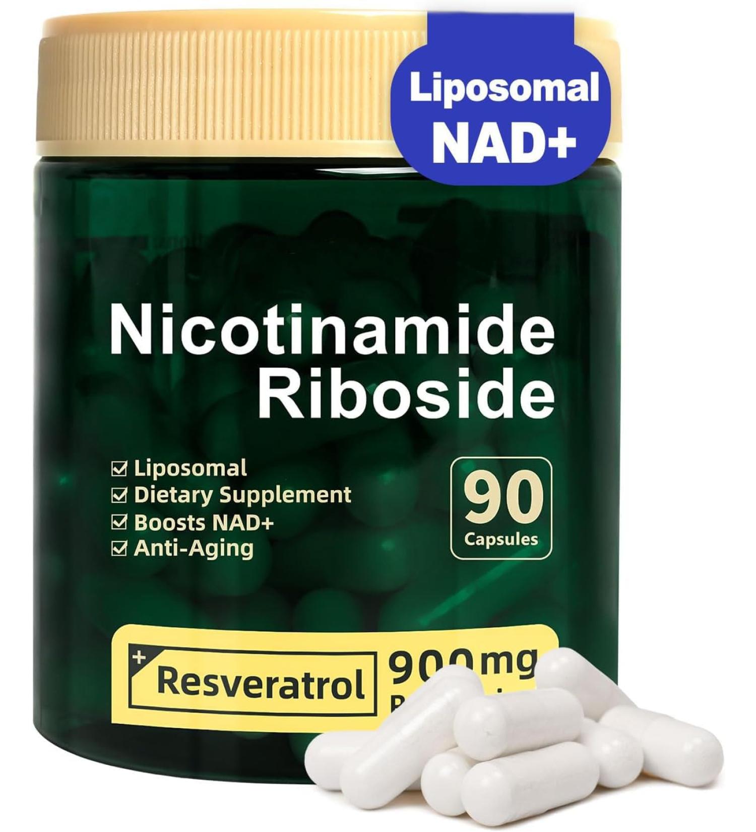 Liposomal NAD+ Supplement Nicotinamide Riboside with Resveratrol 900mg for Women and Men High Purity NAD Booster Supplement for Energy & Healthy Aging - 90 Capsules 90 Count (Pack of 1) - Buy Online on GoSupps.com
