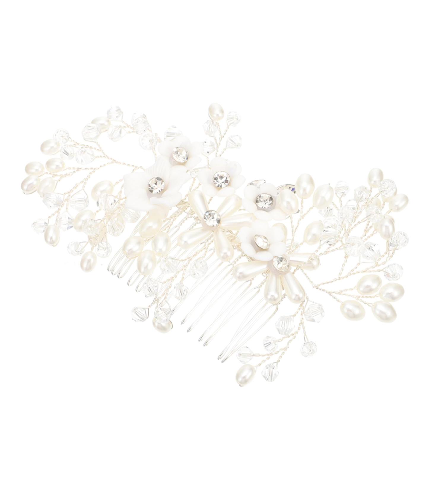 FRCOLOR Flower Rhinestone Comb Decorative Hair Combs Floral Hair Accessories Floral Hair Clip Pearl Hair Comb Women Hair Headpiece Wedding Headpiece Made of Flower Hair Hair Accessories Made of Pearls - Buy Online on GoSupps.com