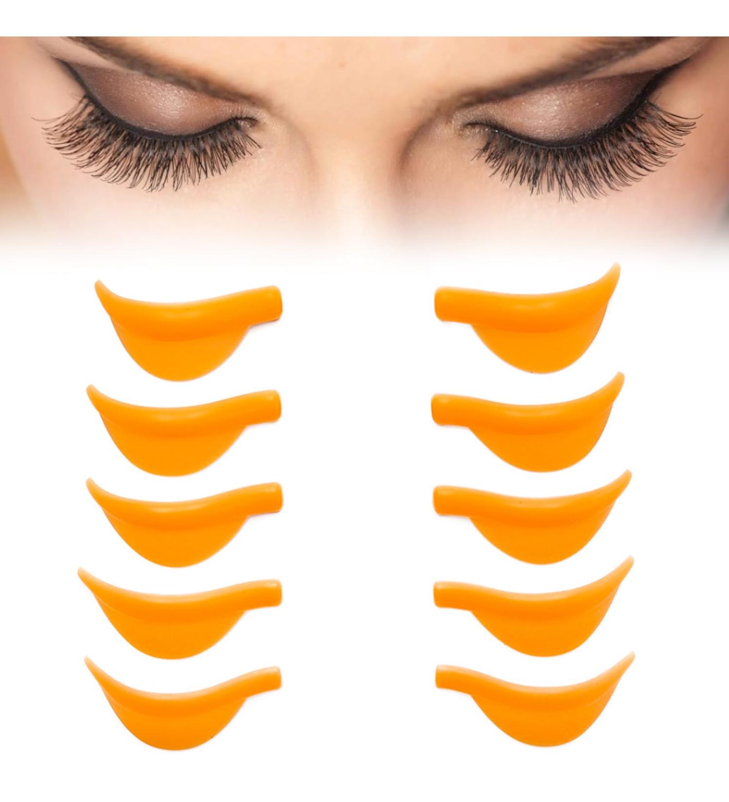 Wekuw 10-Piece Silicone Eyelash Lift Pads - Ideal for Curved Eyelash Styling - Orange Lash Lift Tools - Buy Online on GoSupps.com