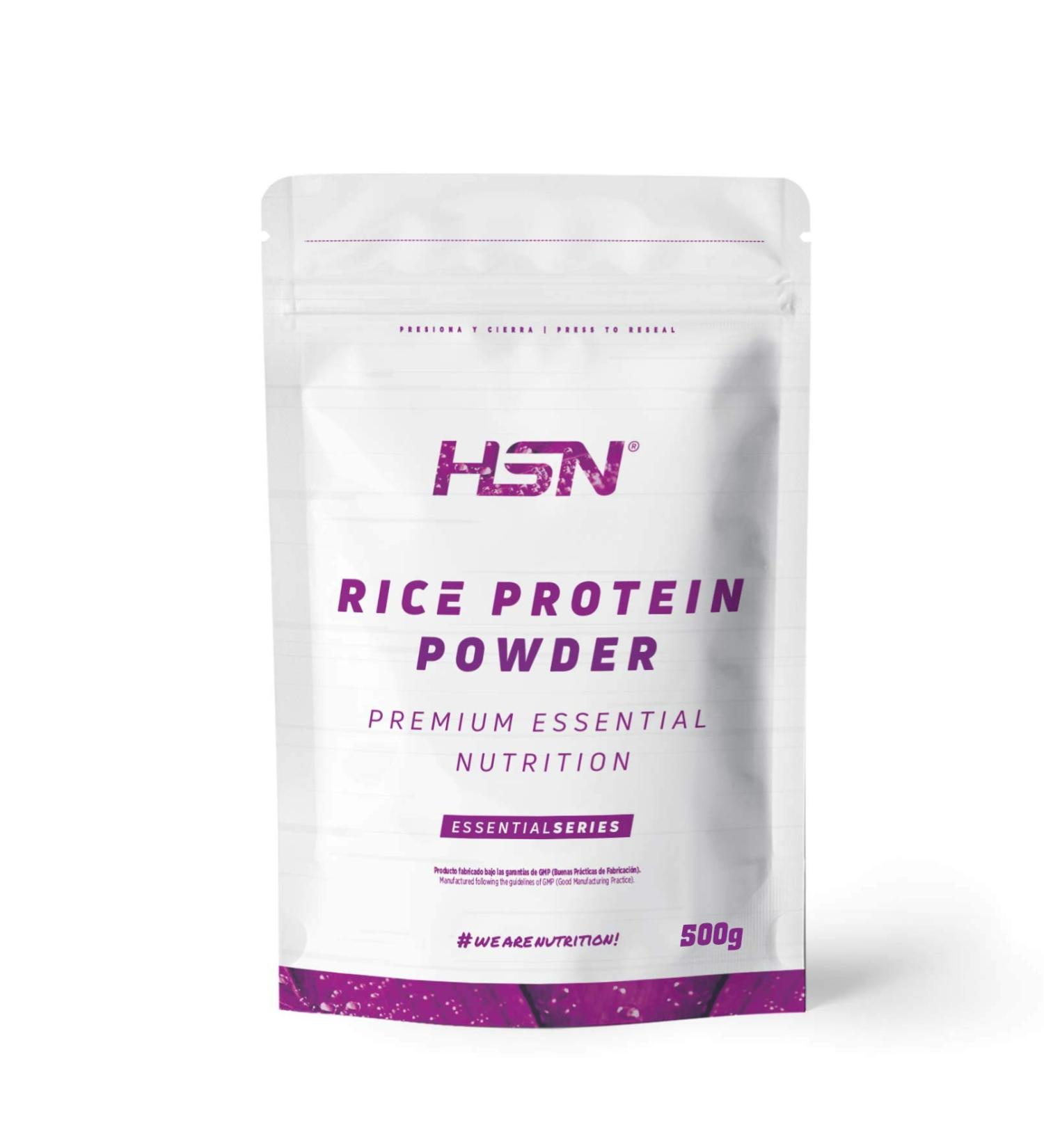 HSN Rice Protein | Vegan Brown Rice Protein Concentrate | Rice Protein Powder | Recovery + Muscle Mass | Sugar Free Lactose Free Natural Flavor 500g - Buy Online on GoSupps.com