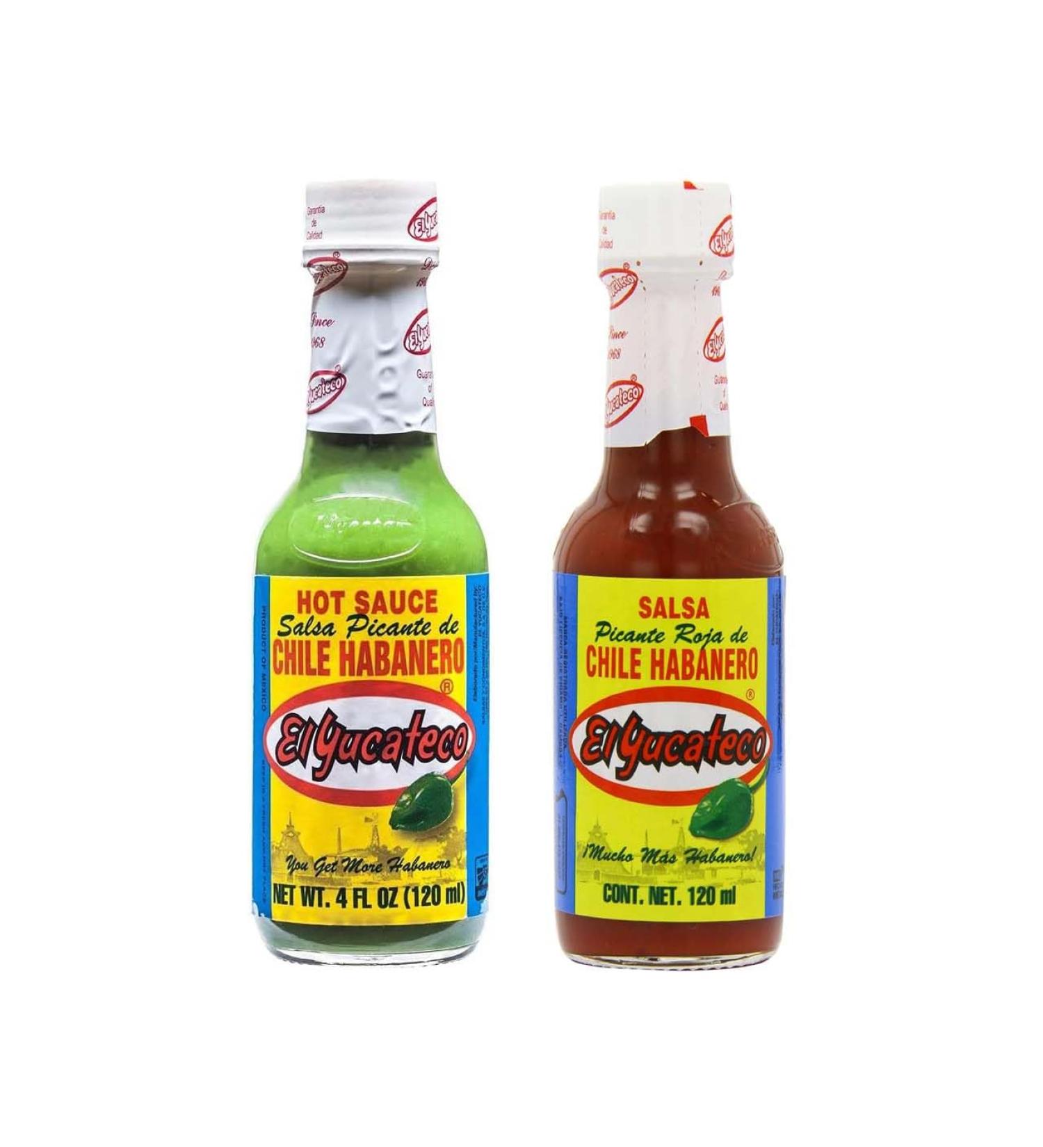 Habanero Sauce Bundle with El Yucateco Red Habanero Sauce 120ml x1 and Green Habanero Sauce 120ml x1 (Pack of 2 Mixed Bundle) - Buy Online on GoSupps.com