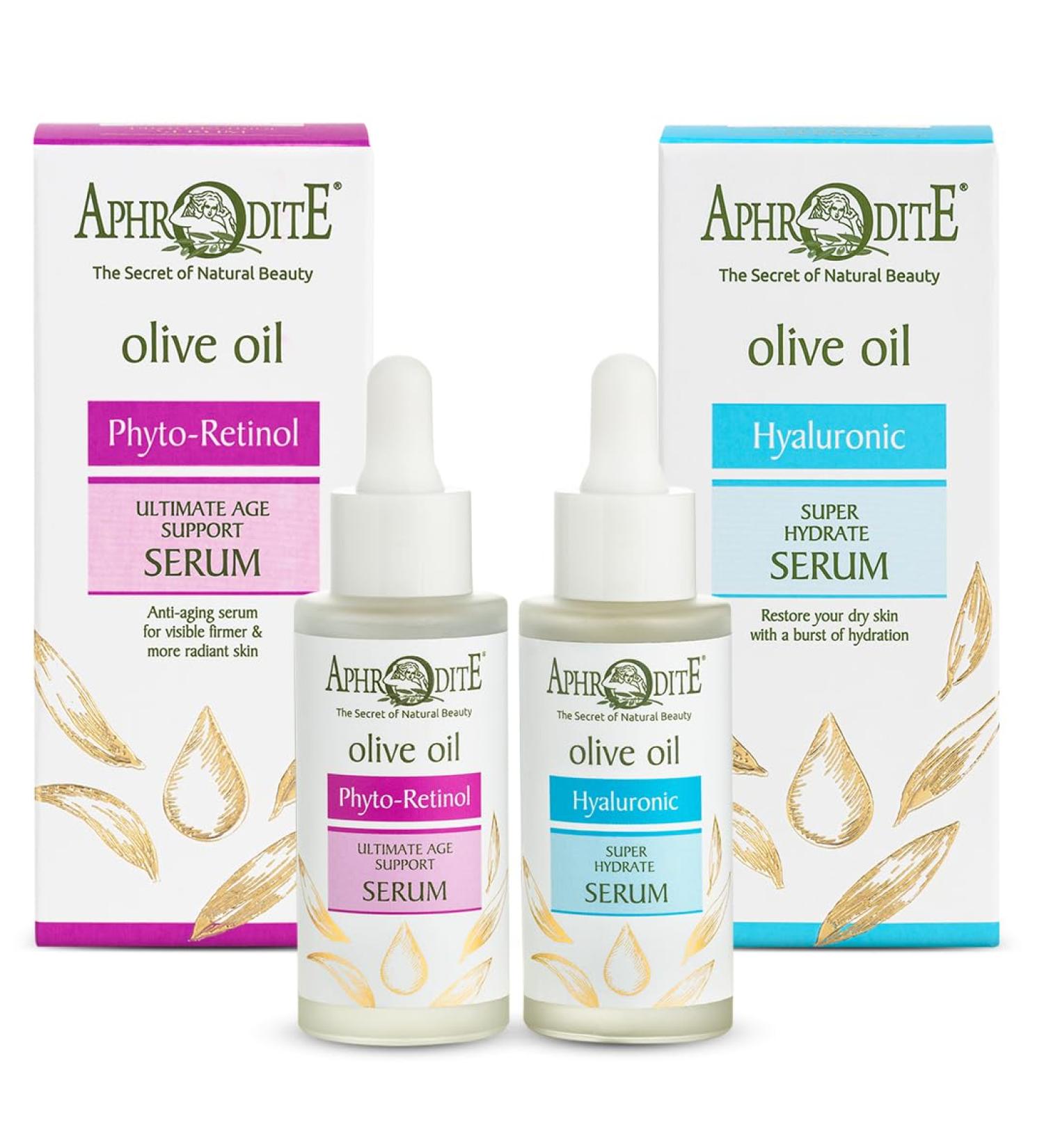 APHRODITE Aphrodite Phyto-Retinol Age Support Serum & Hyaluronic Acid Super Hydrate - Alternative to Plant Retinol with Hyaluronic Acid - Anti-Aging Moisturizing & Firming - Friendly