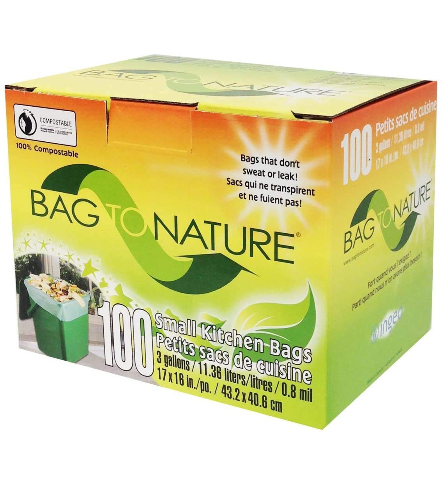 Bag-To-Nature Compostable Bag And Liner (3 gallon, 100 Count)
