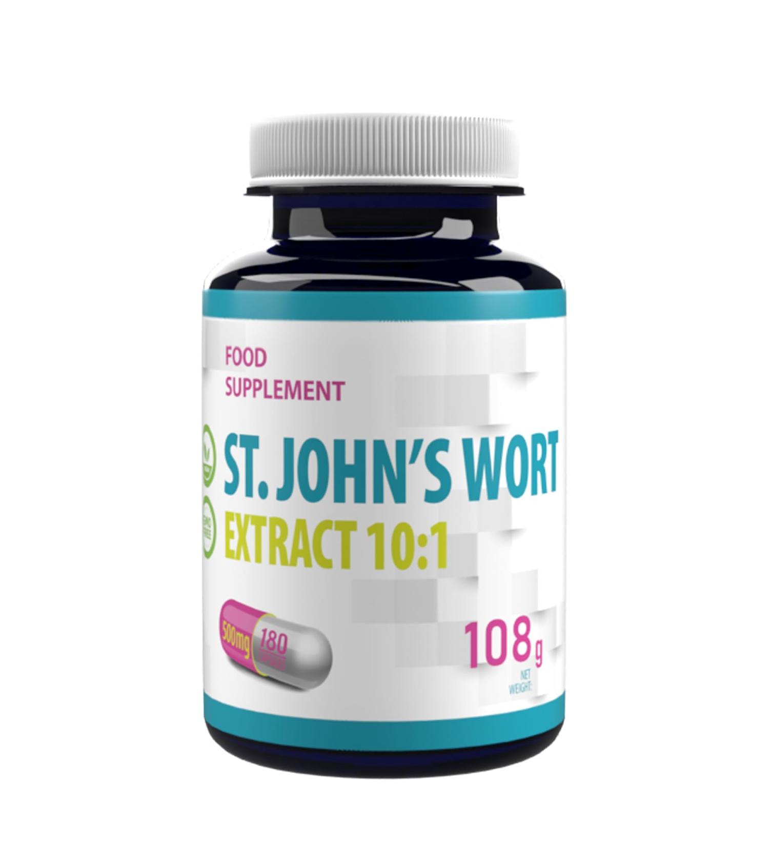 Millepertuis (St. John's Wort) quivalent 5.000 mg (500 mg d'extrait 10:1) 180 g lules v g taliennes test es en laboratoire par des tiers - Buy Online on GoSupps.com