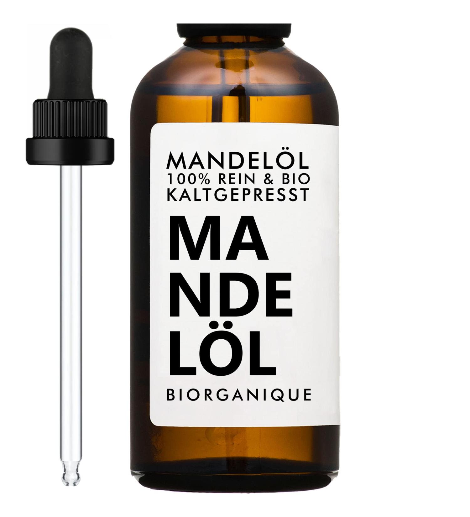 100% Organic Almond Oil - Pure Cold-Pressed 100ml for Hair Skin & Anti-Aging | Natural Facial Makeup Remover - Buy Online on GoSupps.com