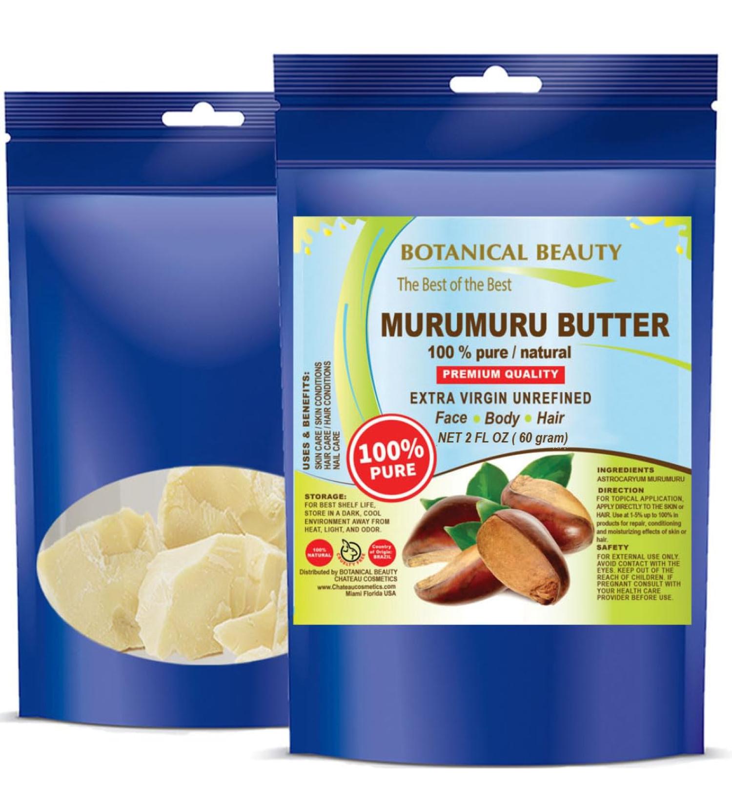 Botanical Beauty MURUMURU BUTTER Astrocaryum murumuru 100% Pure Natural Unrefined RAW Virgin. Natural Skin Moisturizer Vegan for Face Skin Body Hair Lips Nails Lotions Cream (2 Ounce) 2 Ounce (Pack of 1) - Buy Online on GoSupps.com