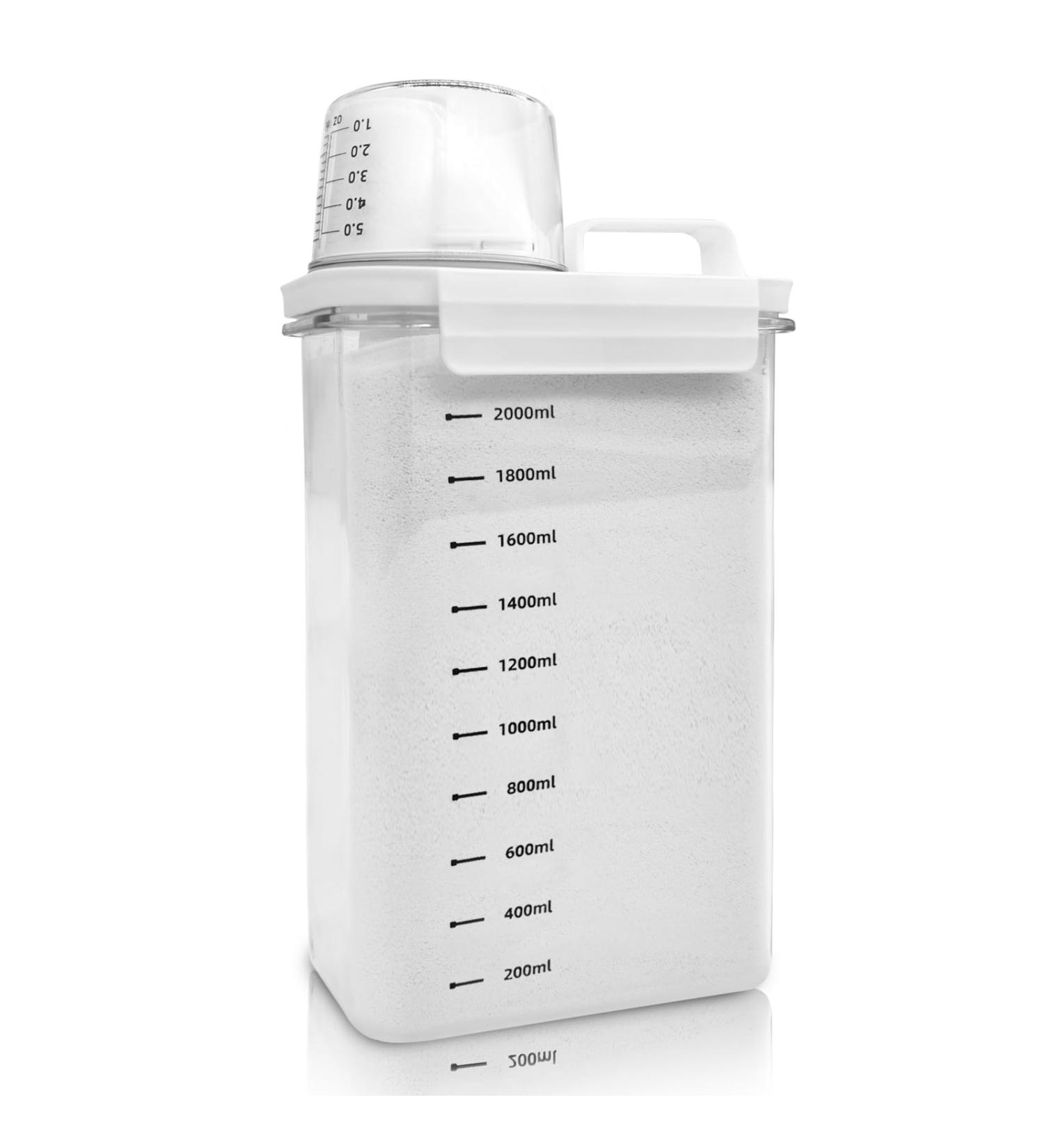 Cbilzxer Airtight Detergent Dispenser with Measuring Cup Washing Powder Storage Box PET Plastic Clear BPA-Free Multi-Purpose Washing Powder Dispenser for Detergent Cereals (2300 ml) 2300ml - Buy Online on GoSupps.com