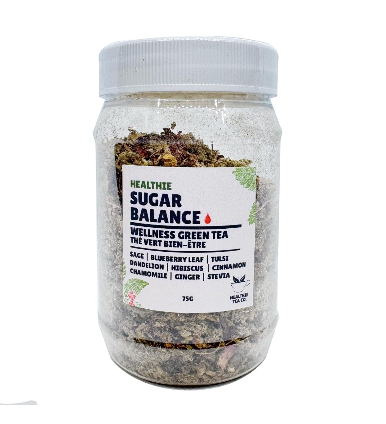 Wellness Green Tea - Sage Blueberry Tulsi Holy Basil. Dandelion Hibiscus Cinnamon Ginger Chamomile - Sugar Balance