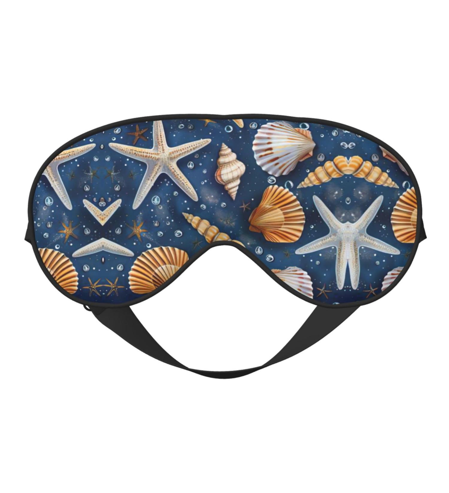 SSIMOO Adjustable Sea Star & Seashell Sleep Mask | Breathable & Fashionable Eye Mask for Comfortable Sleep - International Shipping - Buy Online on GoSupps.com
