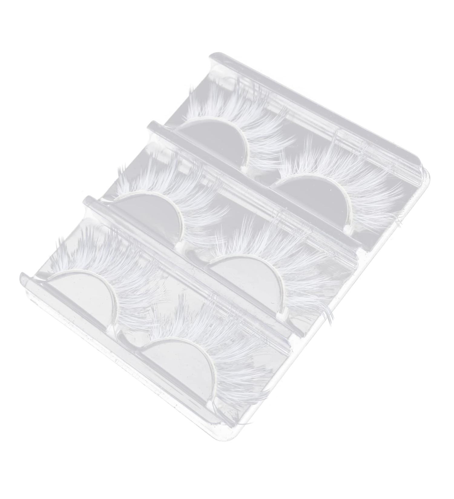 minkissy 3 Pairs White Eyelashes Sparkle Realistic Eyelashes Manga Lashes Cluster Red Contacts for Eyes Cosplay Makeup Eyelashes Faux Eyelashes Faux Lashes Slim Comics - Buy Online on GoSupps.com