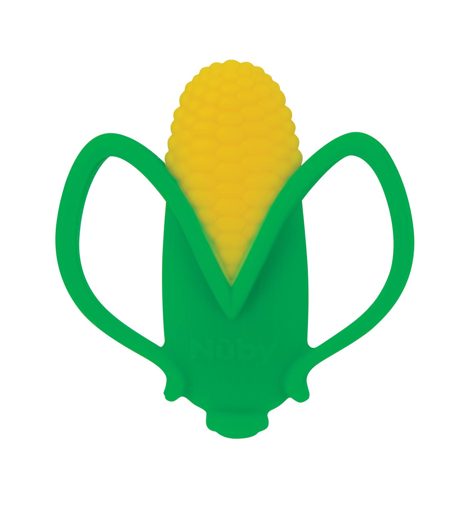 Nuby Veggie Teether for Teething Relief - BPA-Free Baby Teething Toy - 3+ Months - Corn Shape - Buy Online on GoSupps.com