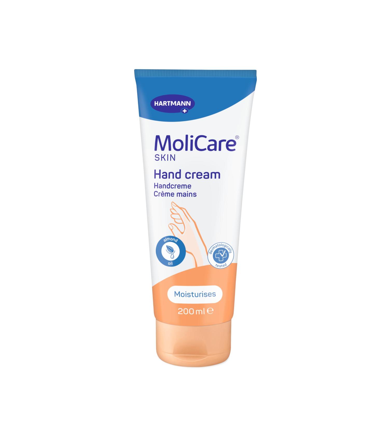 MoliCare Skin Hand Cream 200ml - Skin-Friendly pH-Neutral Moisturizing Care for All Skin Types - Buy Online on GoSupps.com