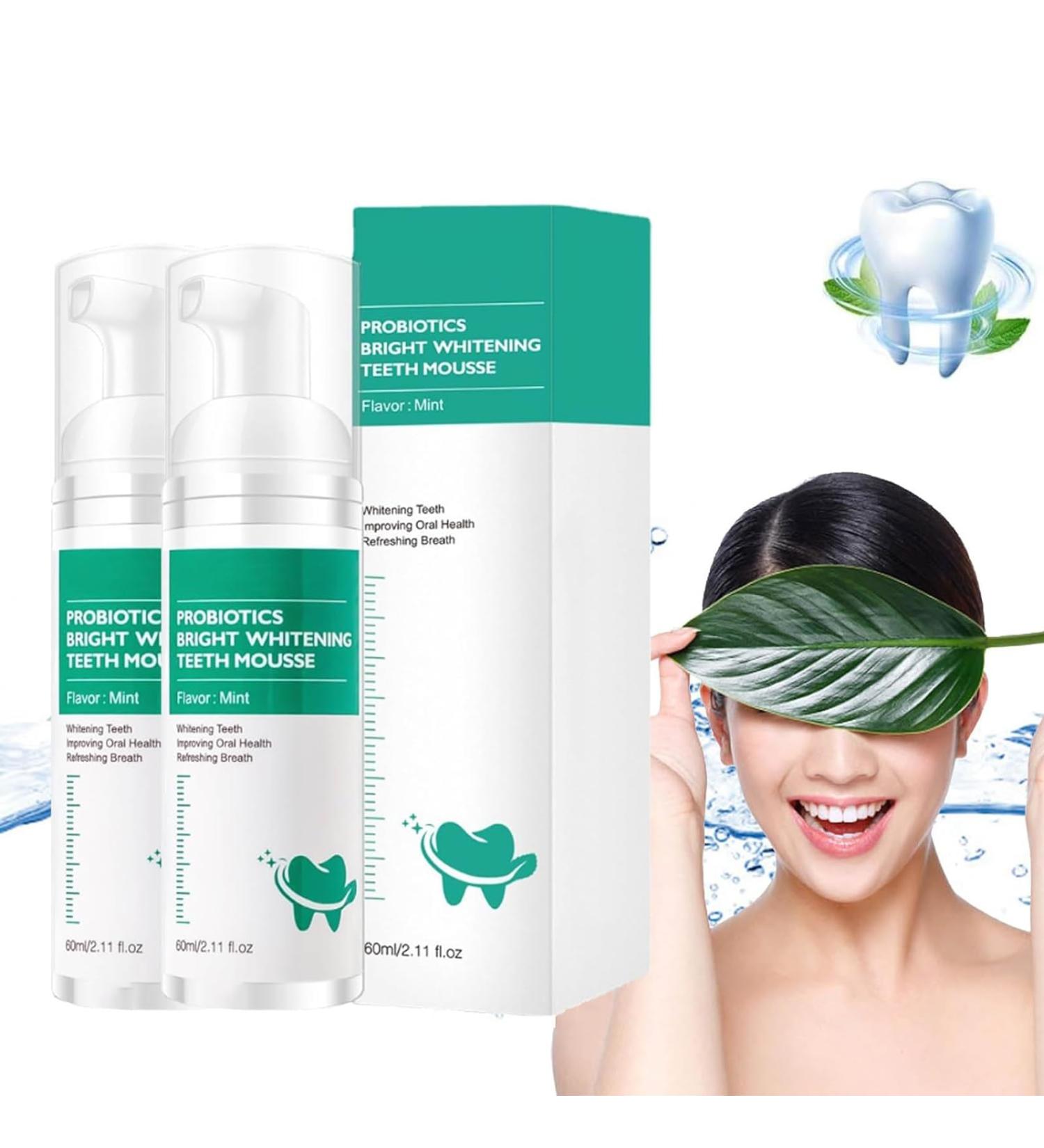 Herbal Brightening Oral Repair Mousse | Probiotics Teeth Whitening & Gum Treatment (2 PCs) - Refresh Breath & Deep Clean - Buy Online on GoSupps.com