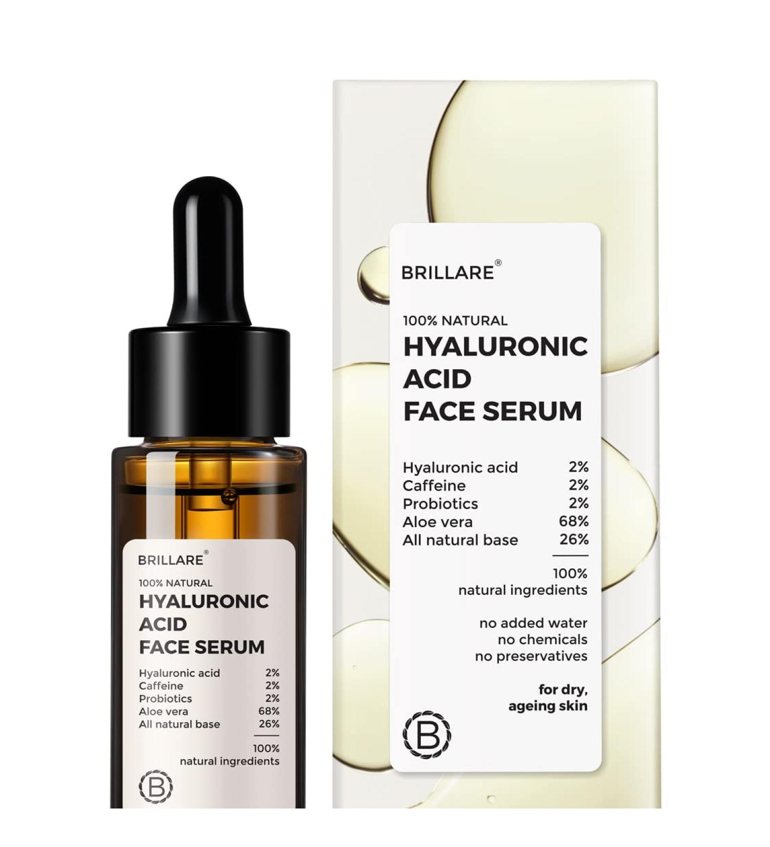 Brillare 2% Hyaluronic Acid Serum | Anti-ageing & Fine Lines | Intense Hydration | 100% Natural Face Serum - Buy Online on GoSupps.com