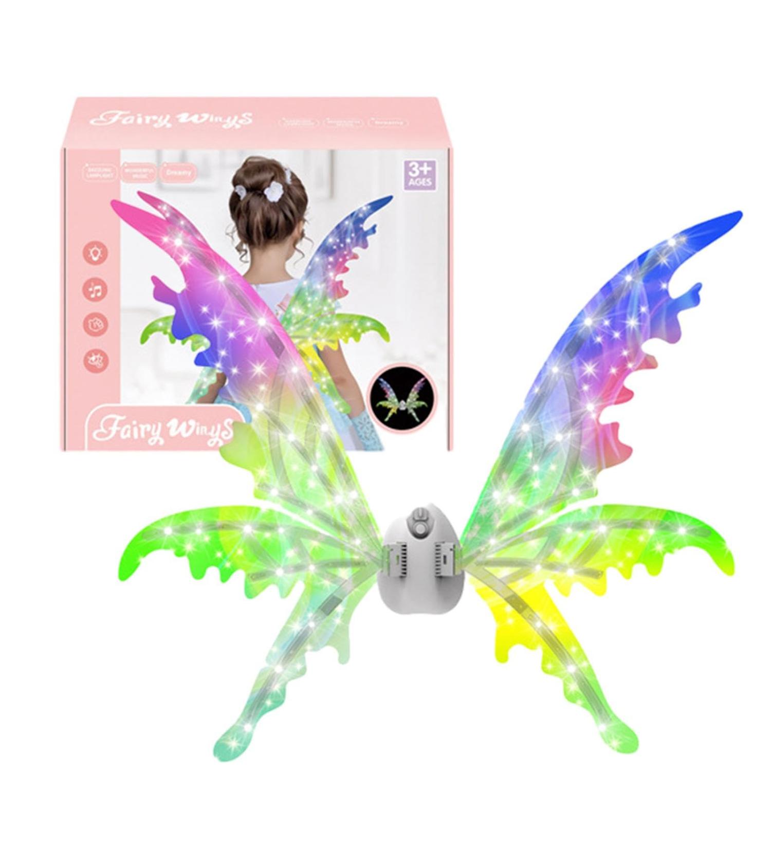 Light Up Fairy Wings - Little Girls Butterfly Wings for Halloween - Dress Up Vivid Wings for Masquerade Theatrical Performance Dress Up Rowces English Color Box Battery Version  - Buy Online on GoSupps.com