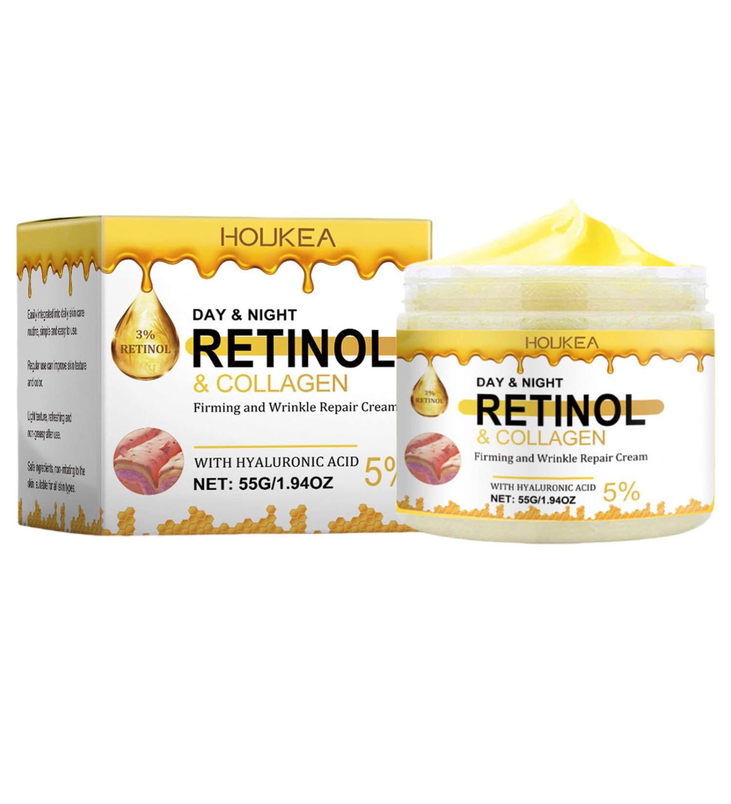 Retinol Collagen Cream for Face and Body Collagen Moisturizer for Face with Hyaluronic Acid Anti-Aging and Anti-Wrinkle Repair Cream Day and Night Cream for Face - Buy Online on GoSupps.com