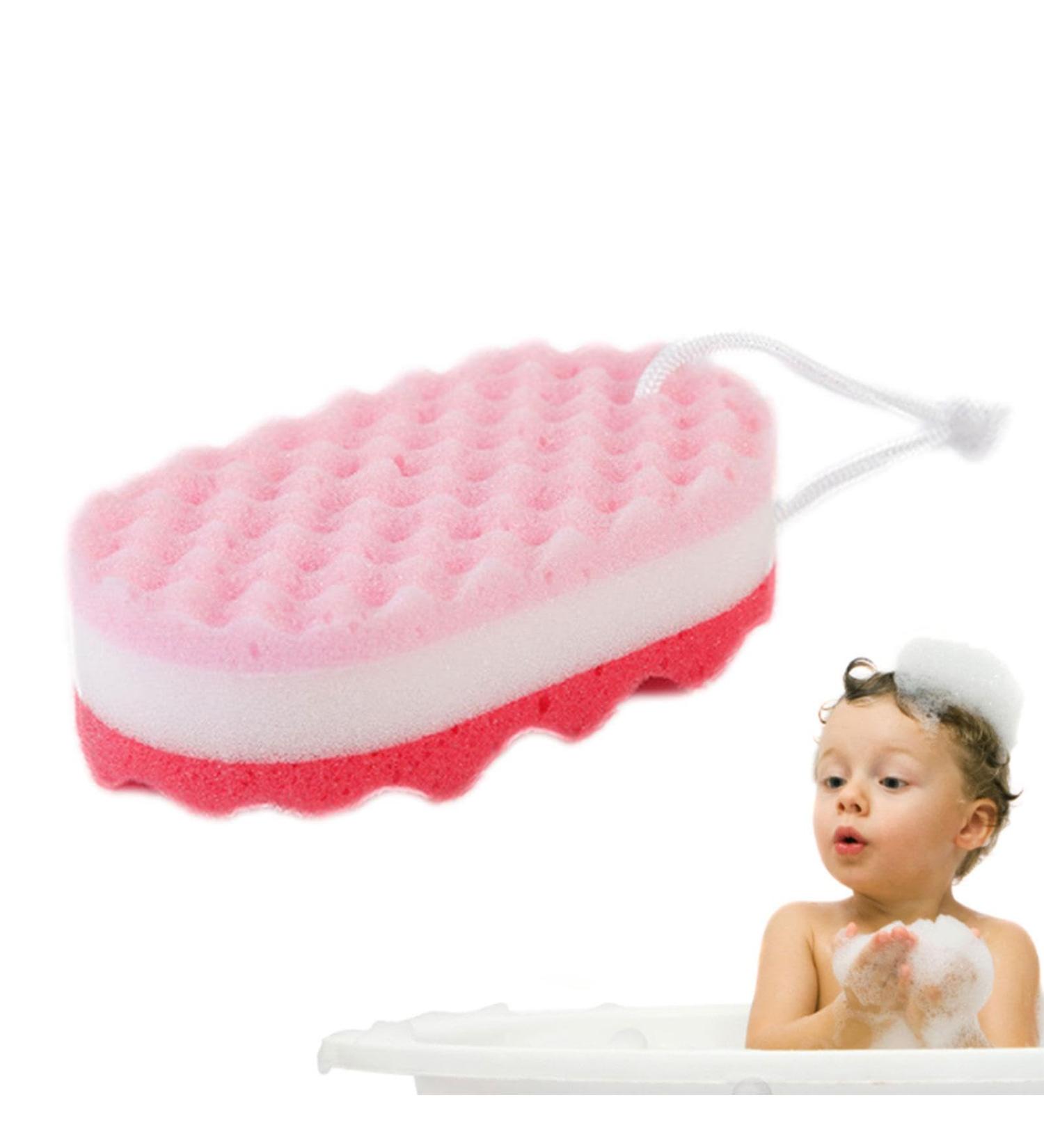 Bath Sponge - Shower Sponge Soft Scrubber Ergonomic Gentle Body Sponge Foam Rub Bath Brush Rubbing Towel | Exfoliatiing Soft Bathing Towel with Wave Texture Design for Family Friends Red - Buy Online on GoSupps.com