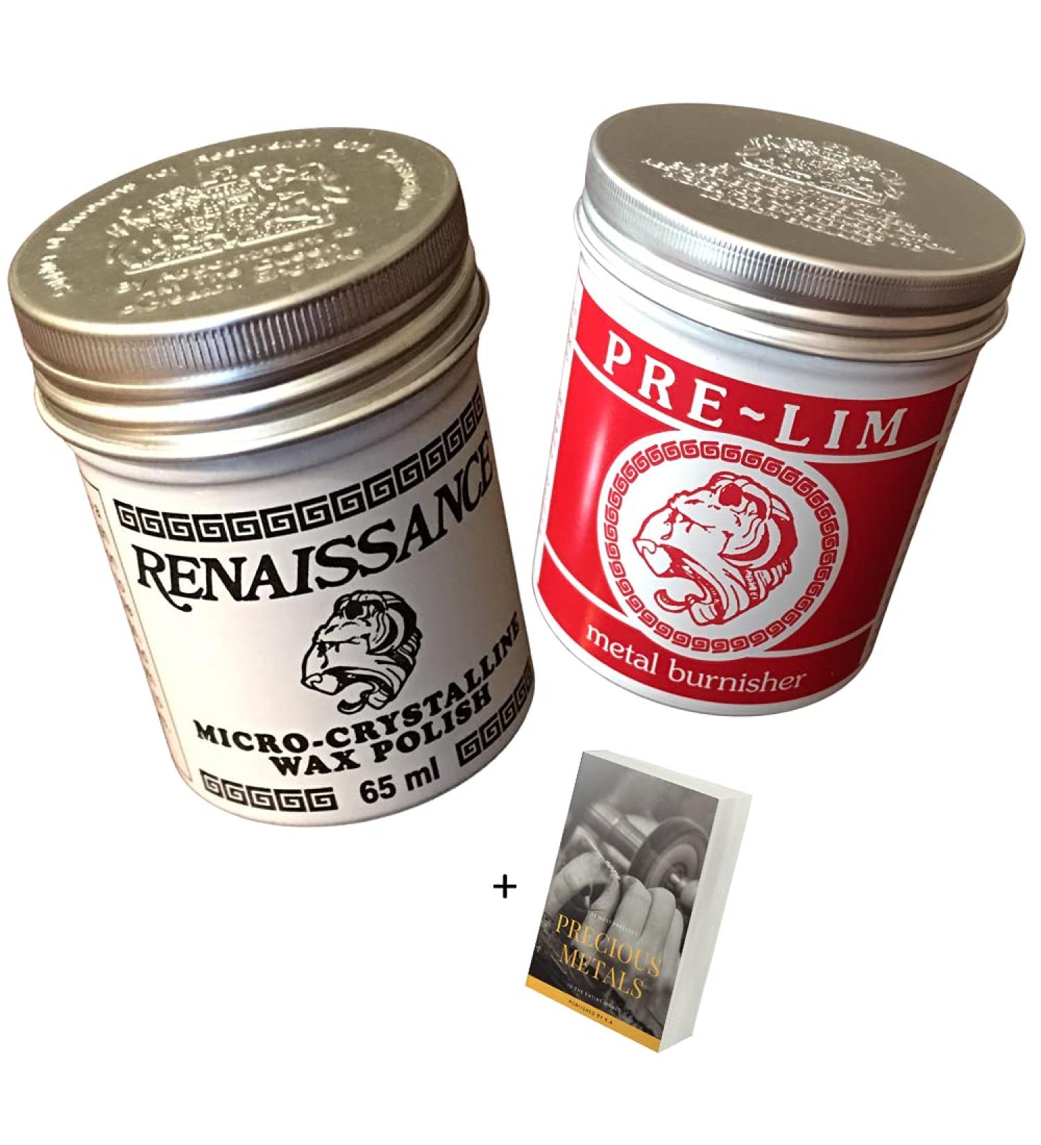 Renaissance Wax Polish & Pre Lim Cleaner Set - 65ml for Jewelry Restoration Polishing Silver Gold Brass & Copper - E-book Included - International Shipping Available - Buy Online on GoSupps.com