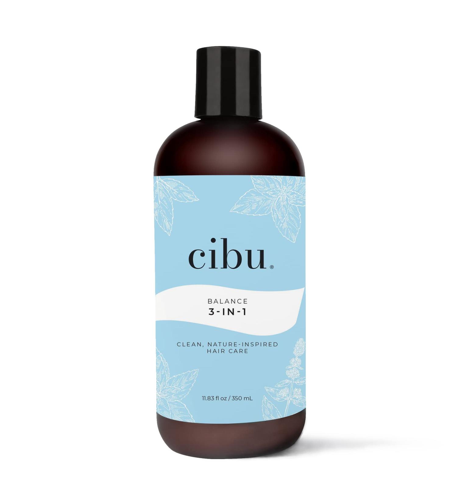 CIBU 3-In-1 Shampoo Conditioner & Body Wash 30021 Men/Women Hair Body Face Wash Bubble Bath | For All Skin & Hair Types | Sulfate-Free | Soft Clean Skin Shiny Hair Fresh Scent 11.83 fl oz