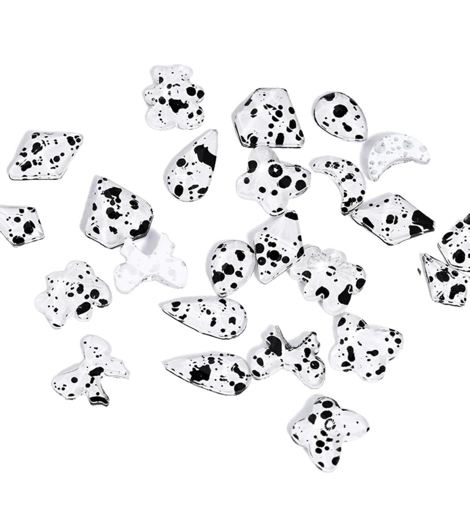 dijiusidy 50 Pieces Glass Crystal Set Eye-catching Personalized Nail Art Rhinestones DIY Handcraft Manicure Accessories for Card Making White Black - Buy Online on GoSupps.com